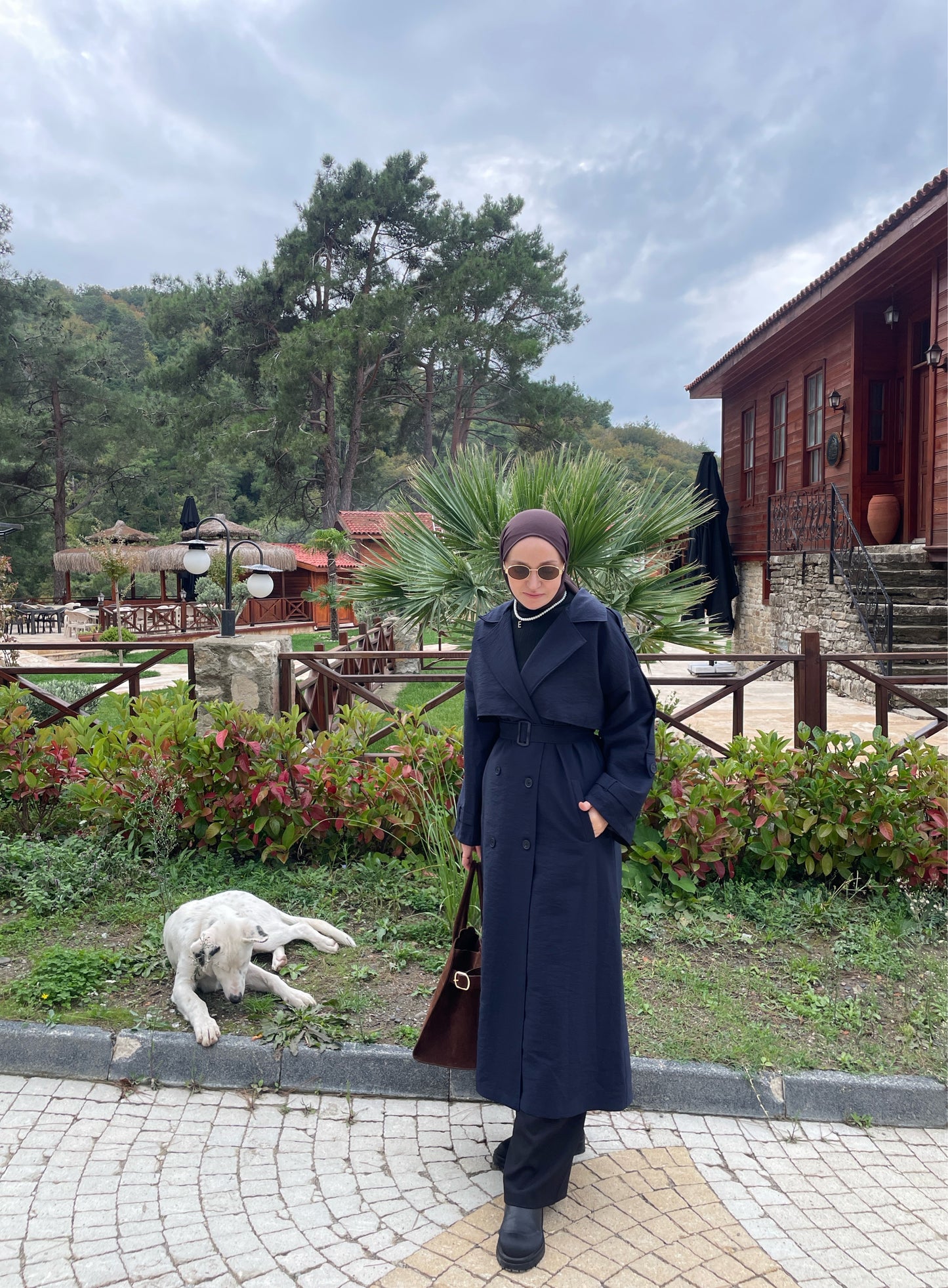 Apoletli ASTARLI Premium Trençkot Lacivert