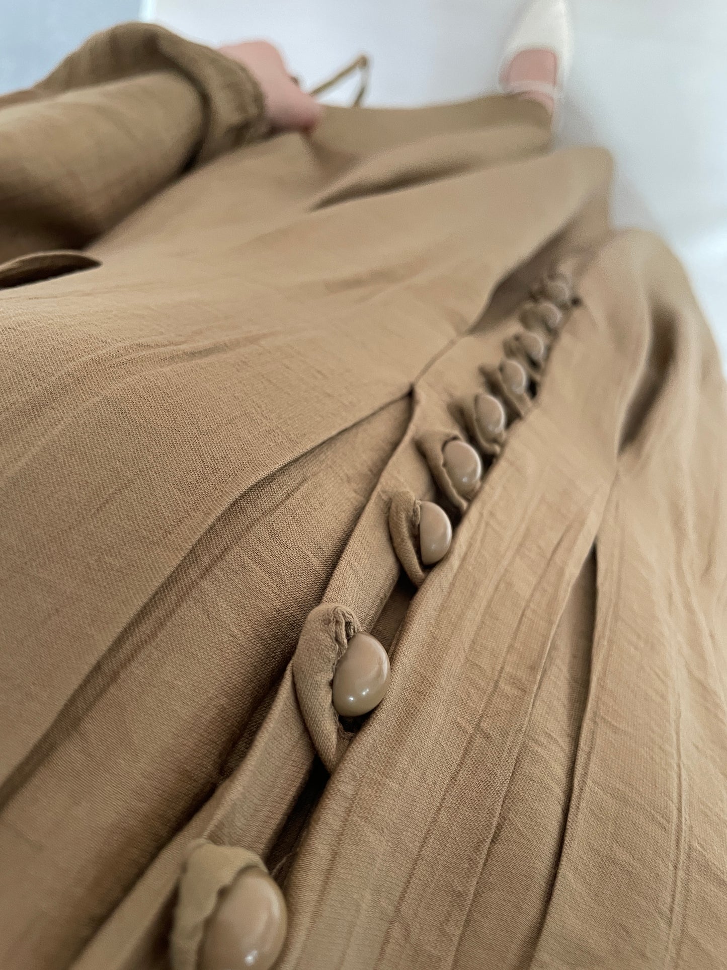 Çilek Kumaş Britli Elbise Yağ Yeşili