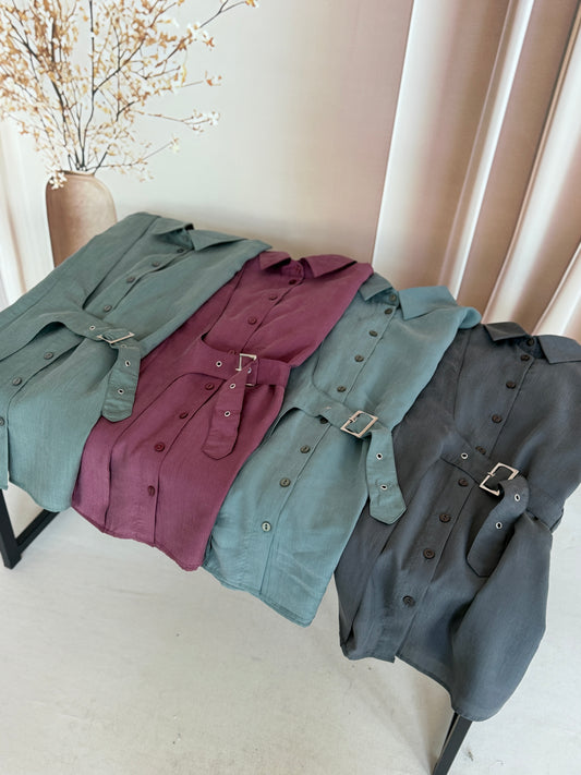 Kuş Gözü Kemerleri Premium Gömlek Antrasit