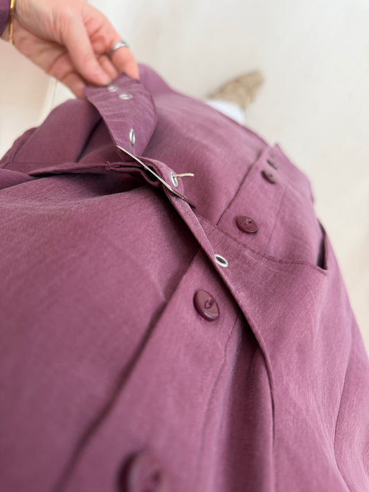 Kuş Gözü Kemerleri Premium Gömlek Gül Kurusu