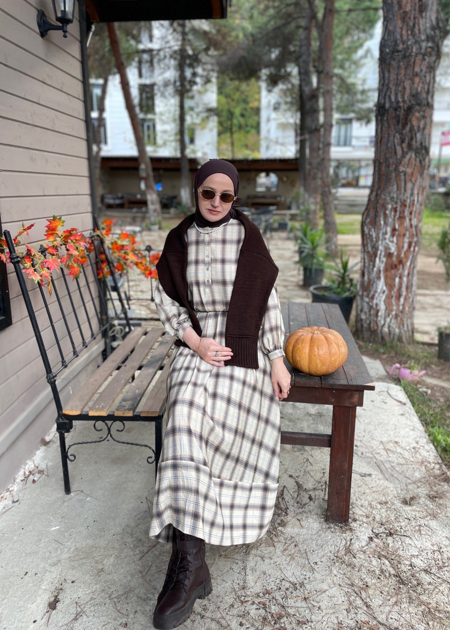 ZRA MODEL VİRAL EKOSE ELBİSE BEJ