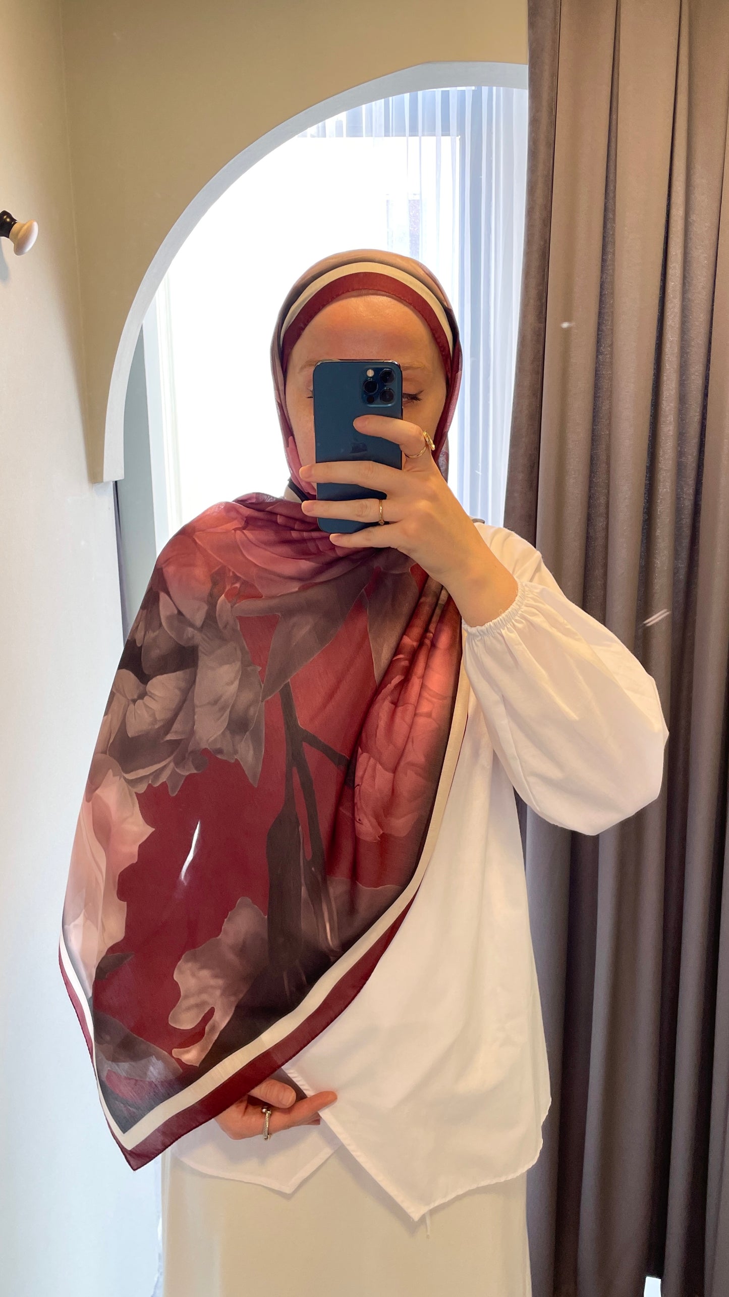 Lotus Pamuk Soft Şal-Bordo