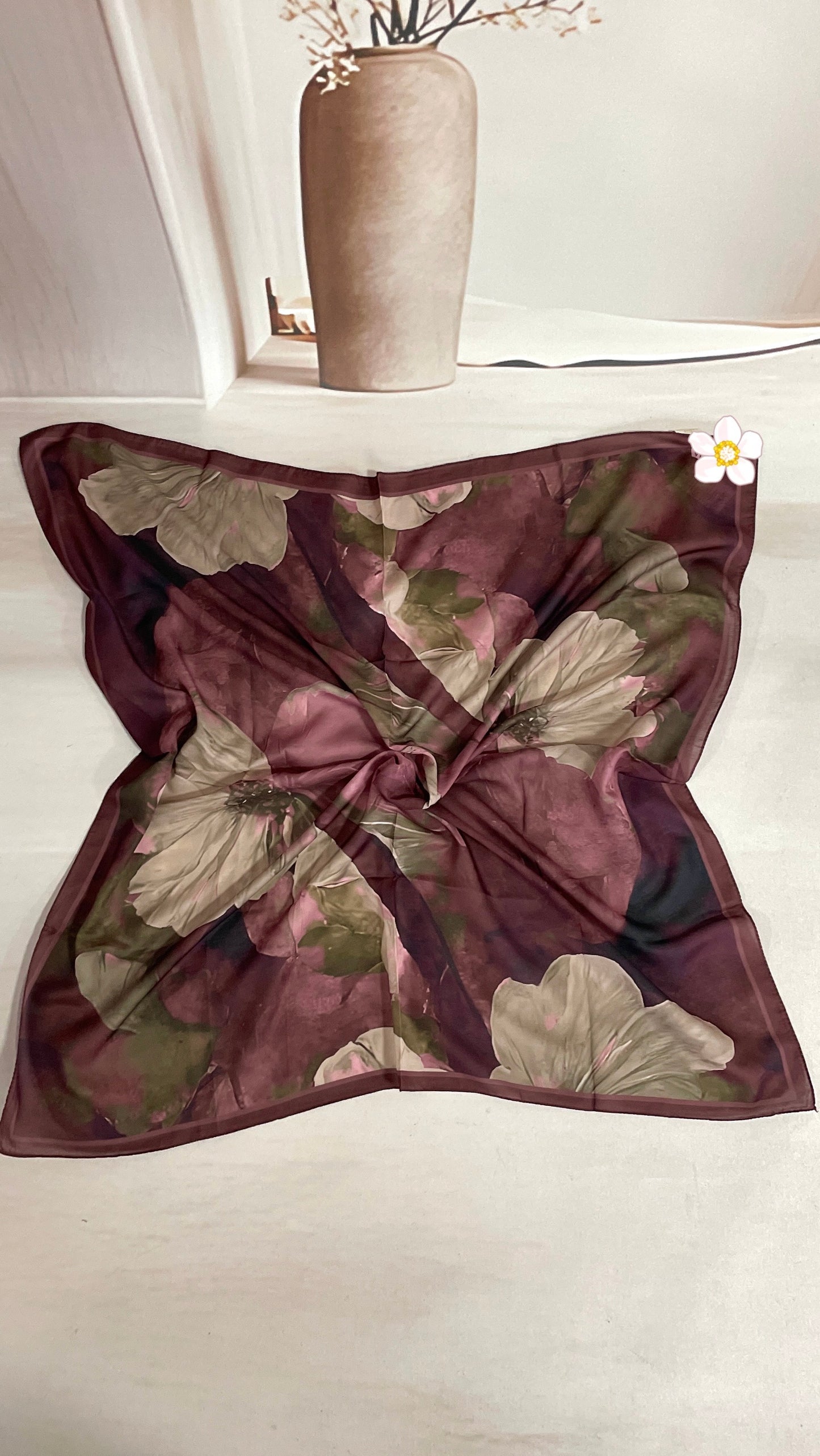 Lotus Pamuk Soft Eşarp Bordo