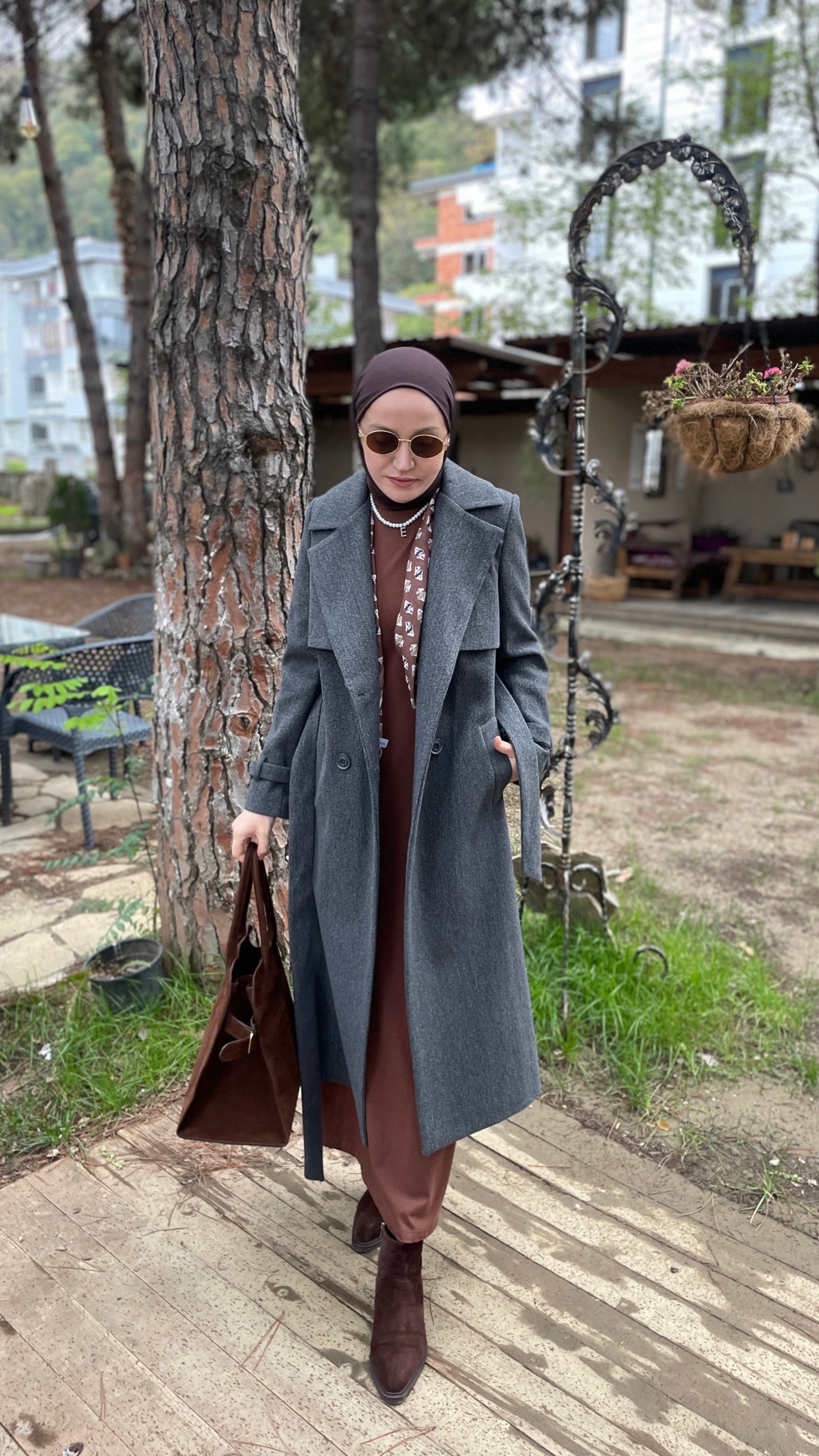 Klasik Kaşe Kaban Antrasit