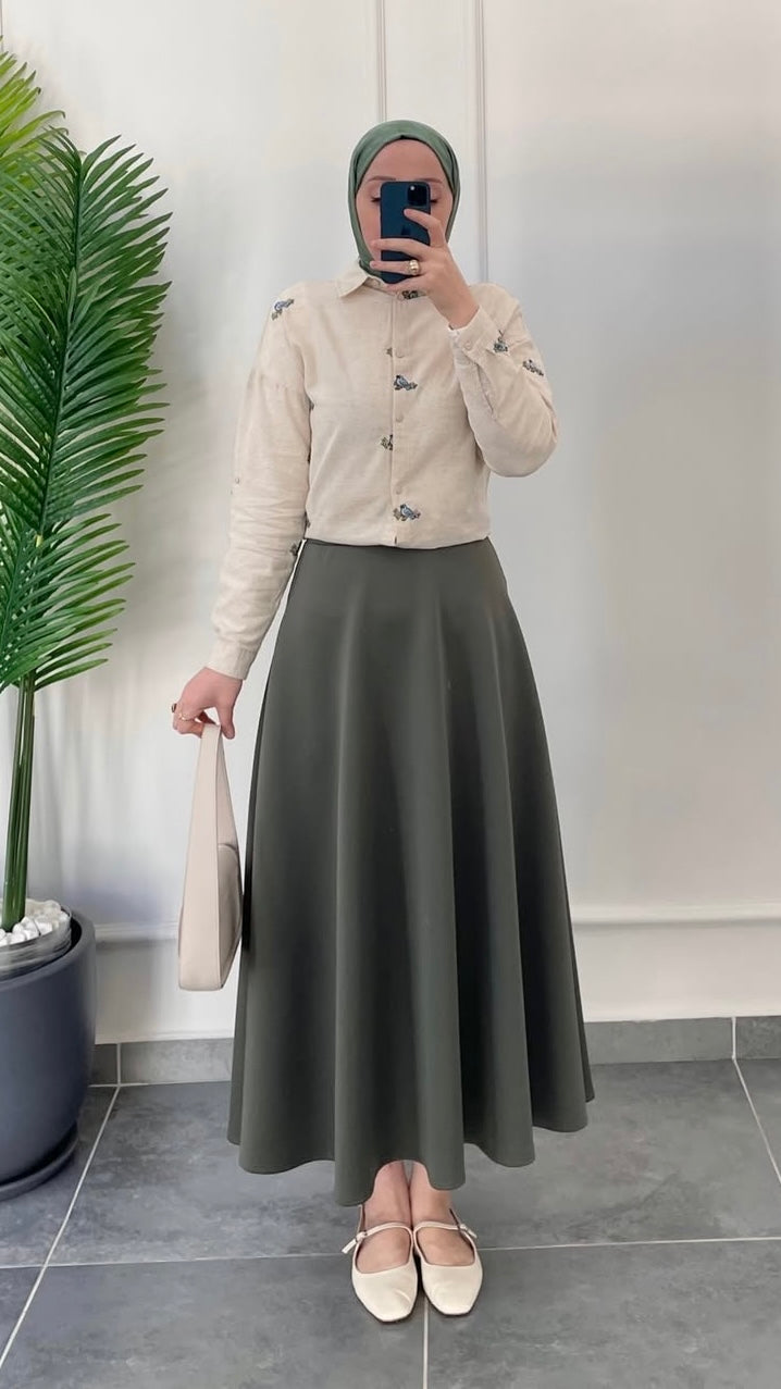 Scuba Kloş Etek Haki