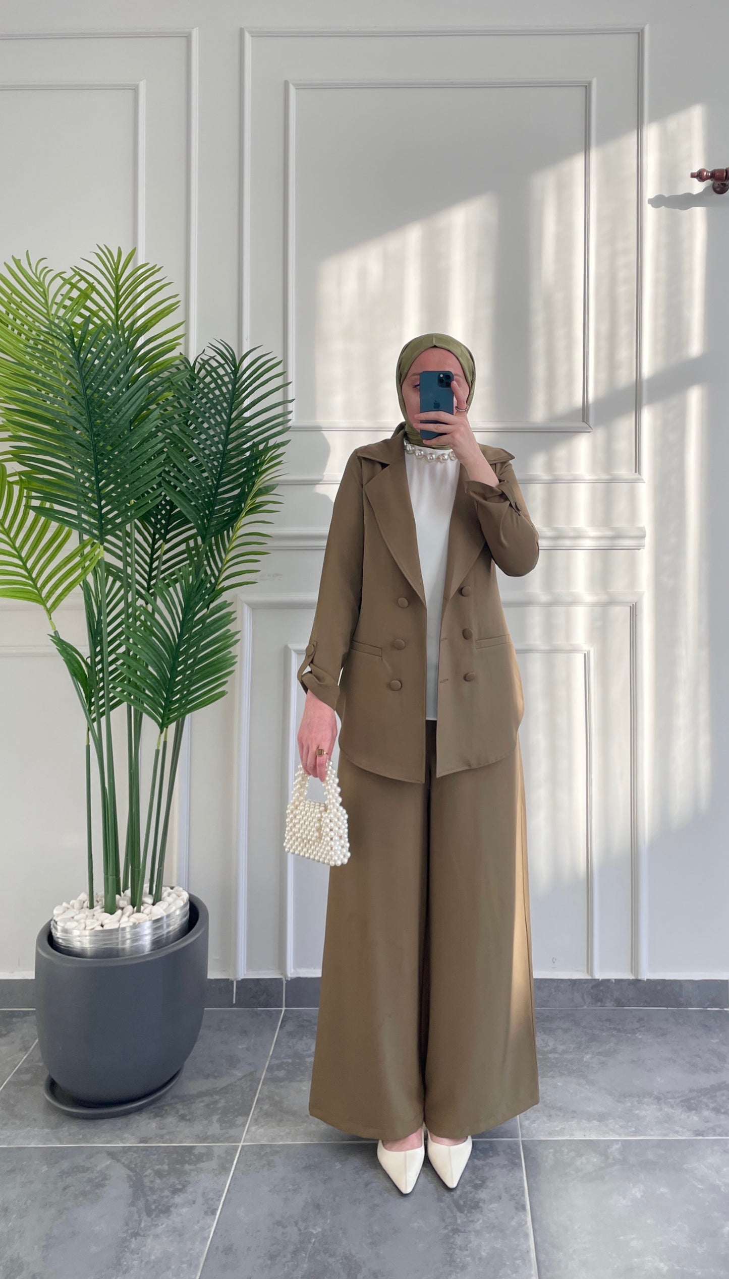 Ceket Etek Pantolon&İçlik 3’lü Takım Yeşil