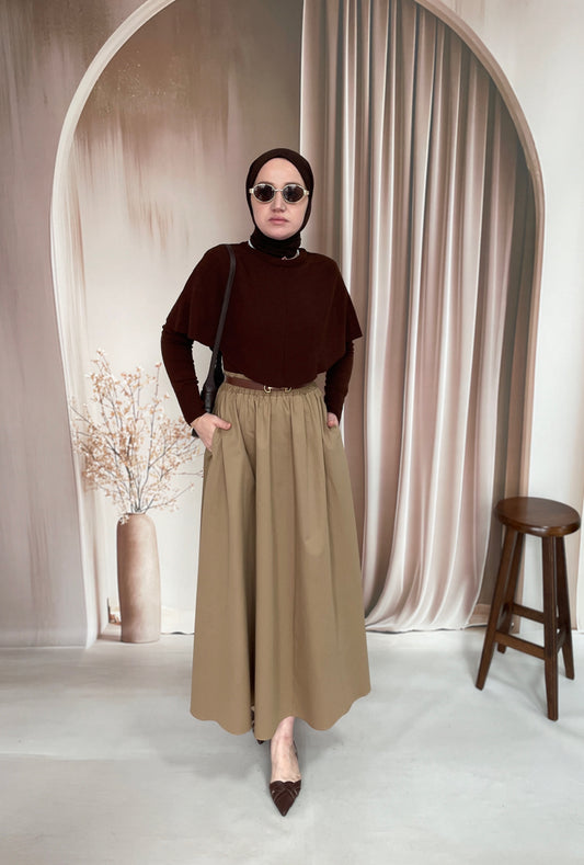 Pelerin Tasarım Kazak Acı Kahve