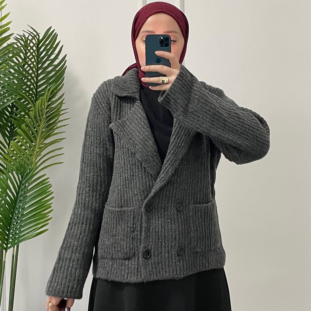 Ceket Tasarım Hırka Antrasit