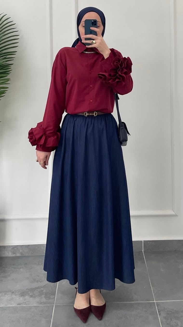 Tencel Denim Kloş Etek