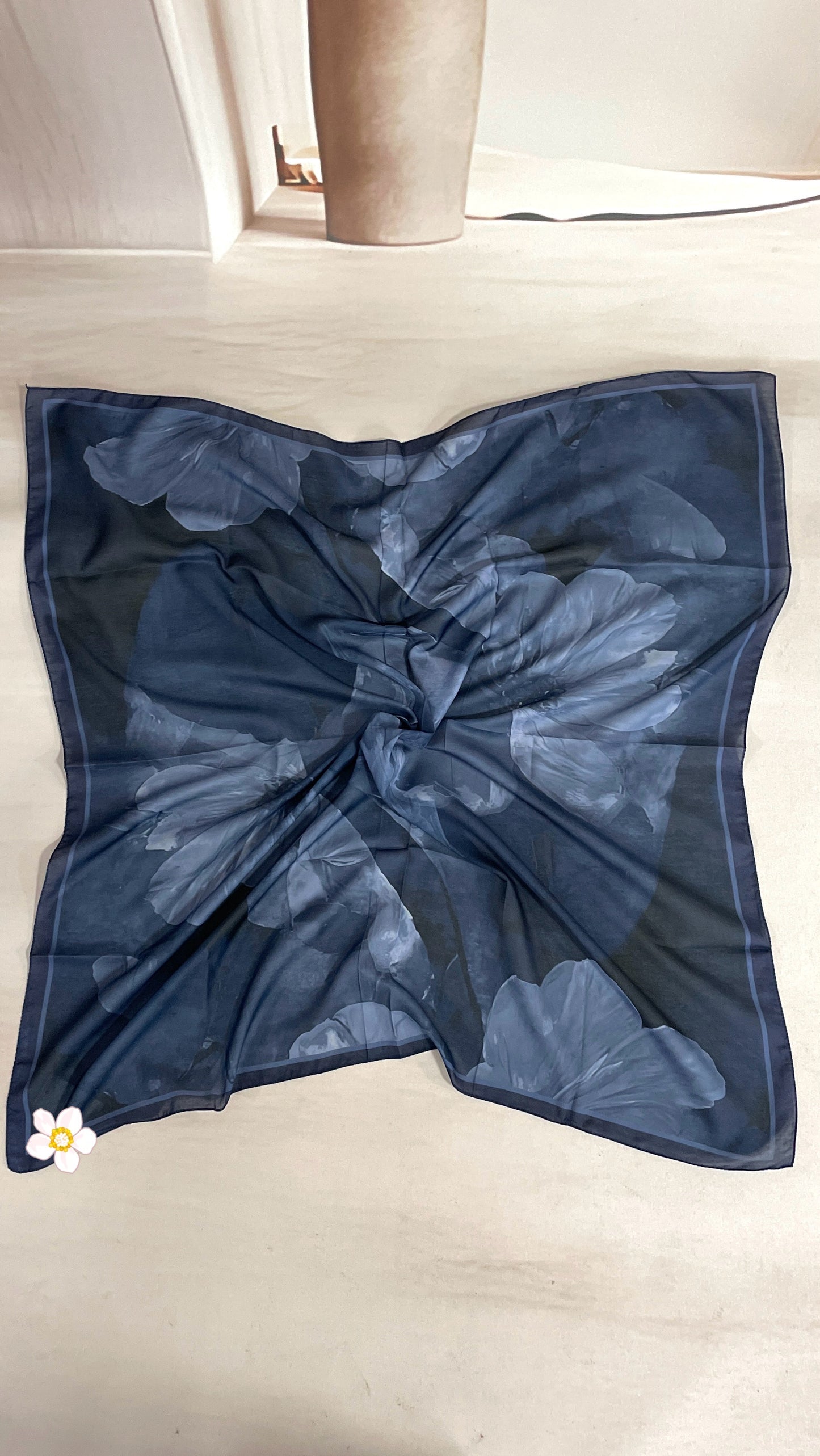 Lotus Pamuk Soft Eşarp Lacivert