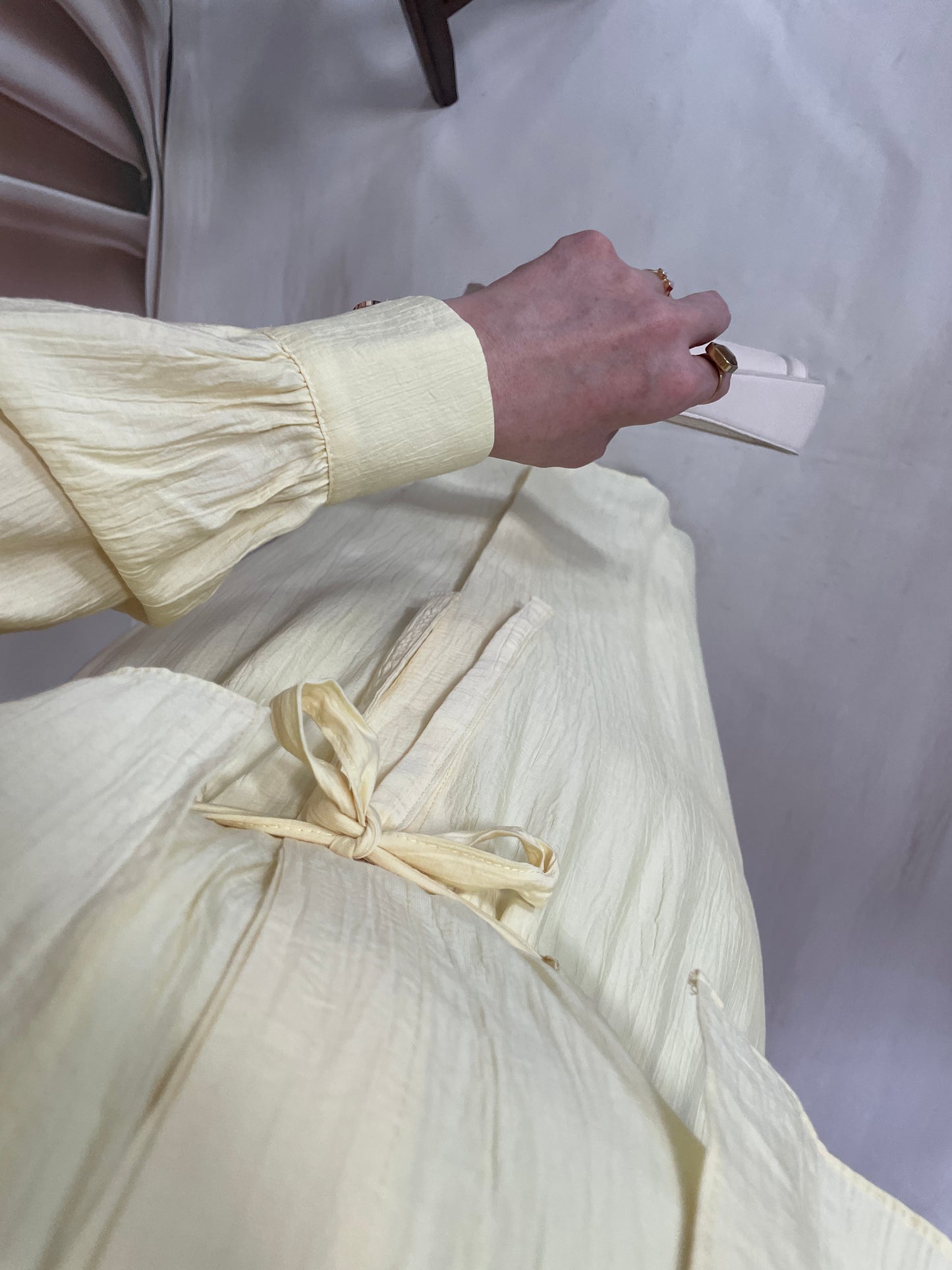 Çilek Kumaş Tunik Elbise Soft Sarı