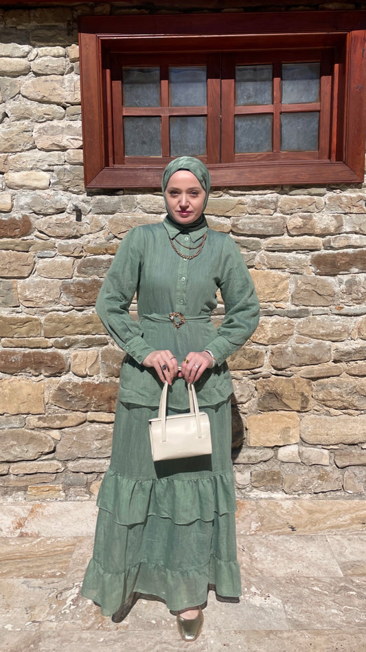 LAVİNYA Kat Kat Elbise Aqua