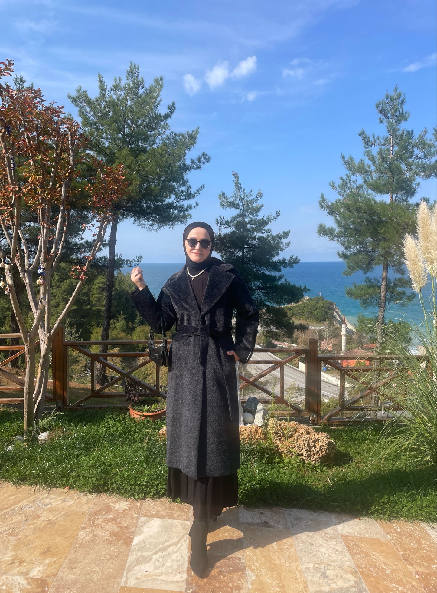 Nirvana Tay Tüyü Kaşe Kaban Siyah