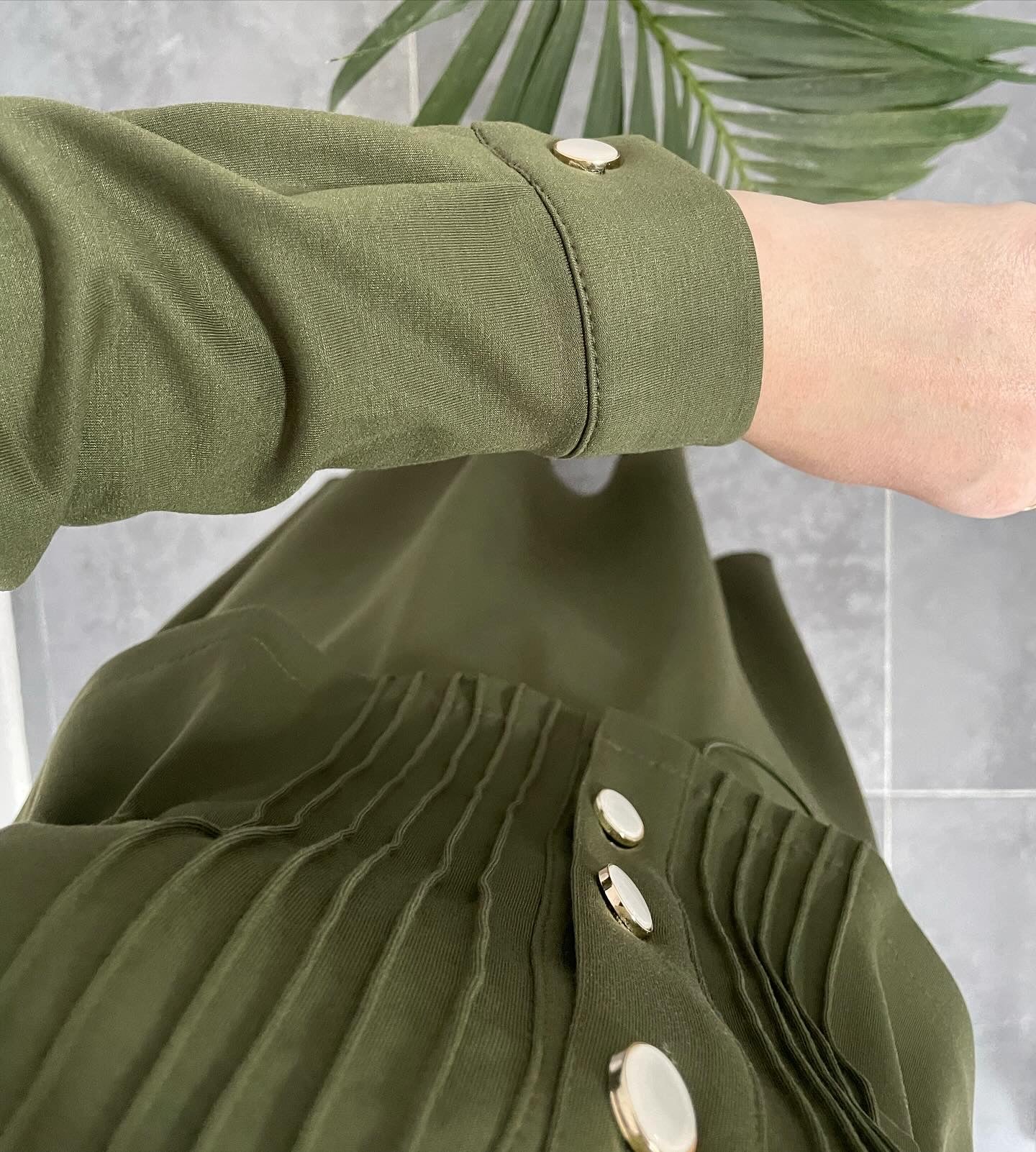 Modal Kumaş Etekli Takım Haki