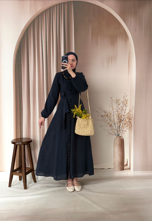 Britli Premium Vual Elbise Lacivert