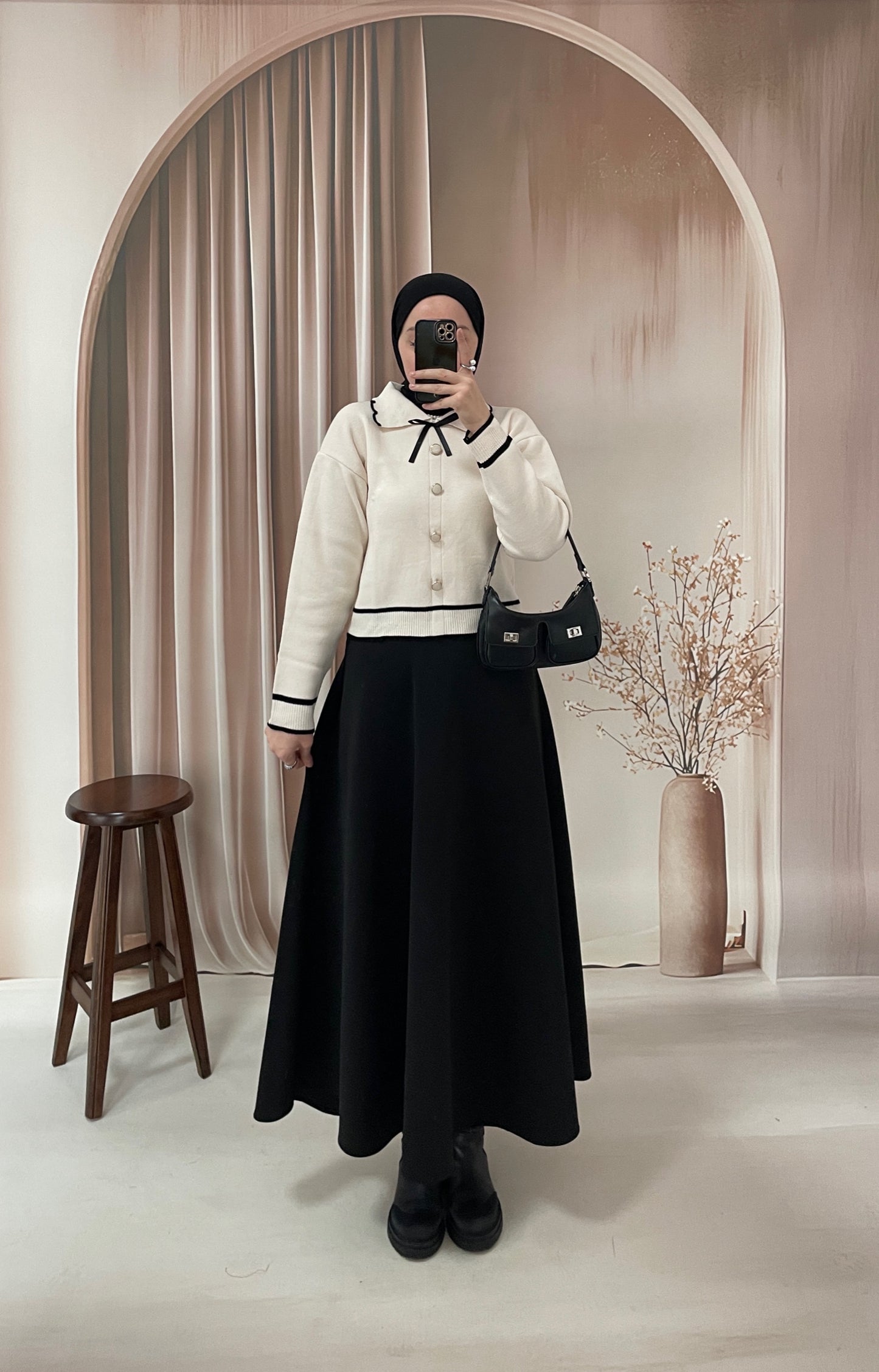 Bebe Yaka Retro Touch Kazak Ekru