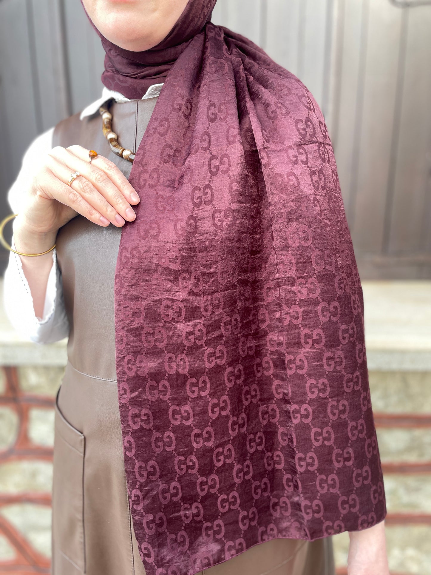 G desen AYROBİN JAKAR ŞAL BORDO