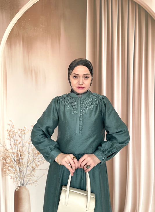 Dantel Tasarım Nostaljik Takım Aqua