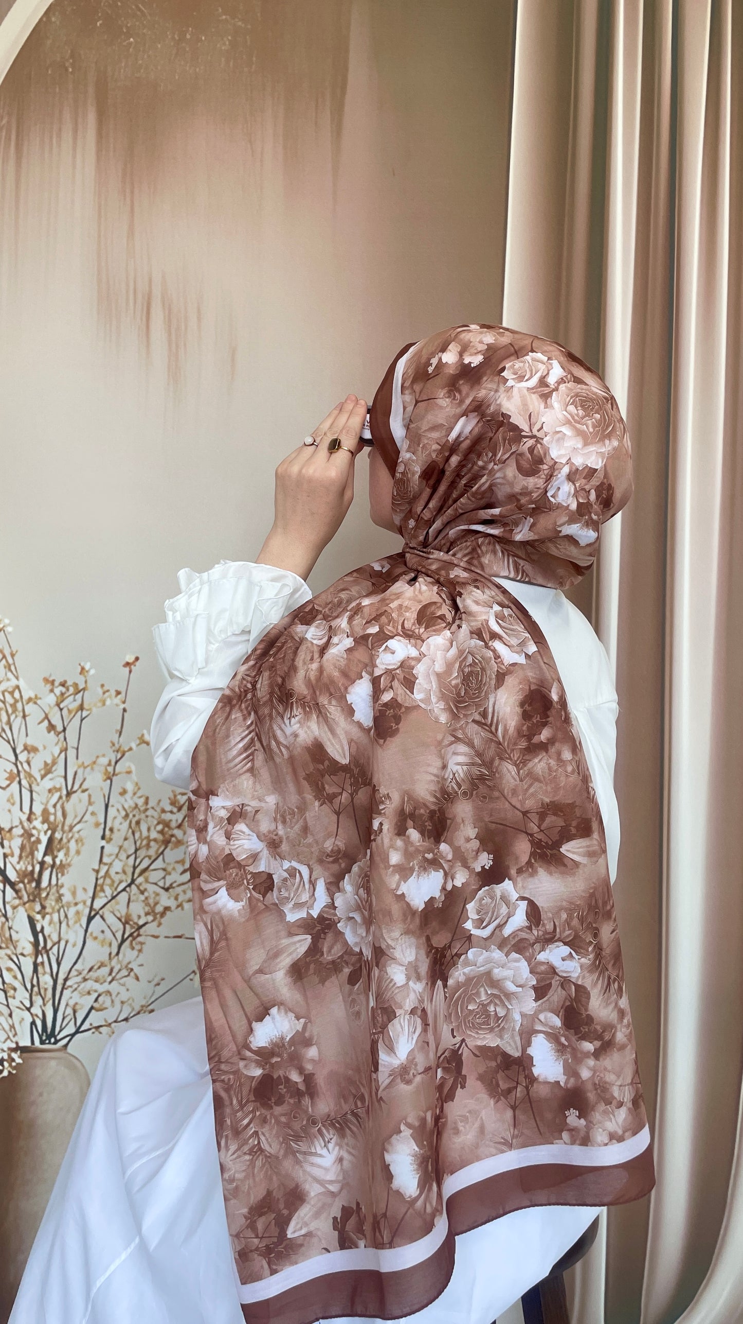 Pamuk Soft Gelincik Şal Taba