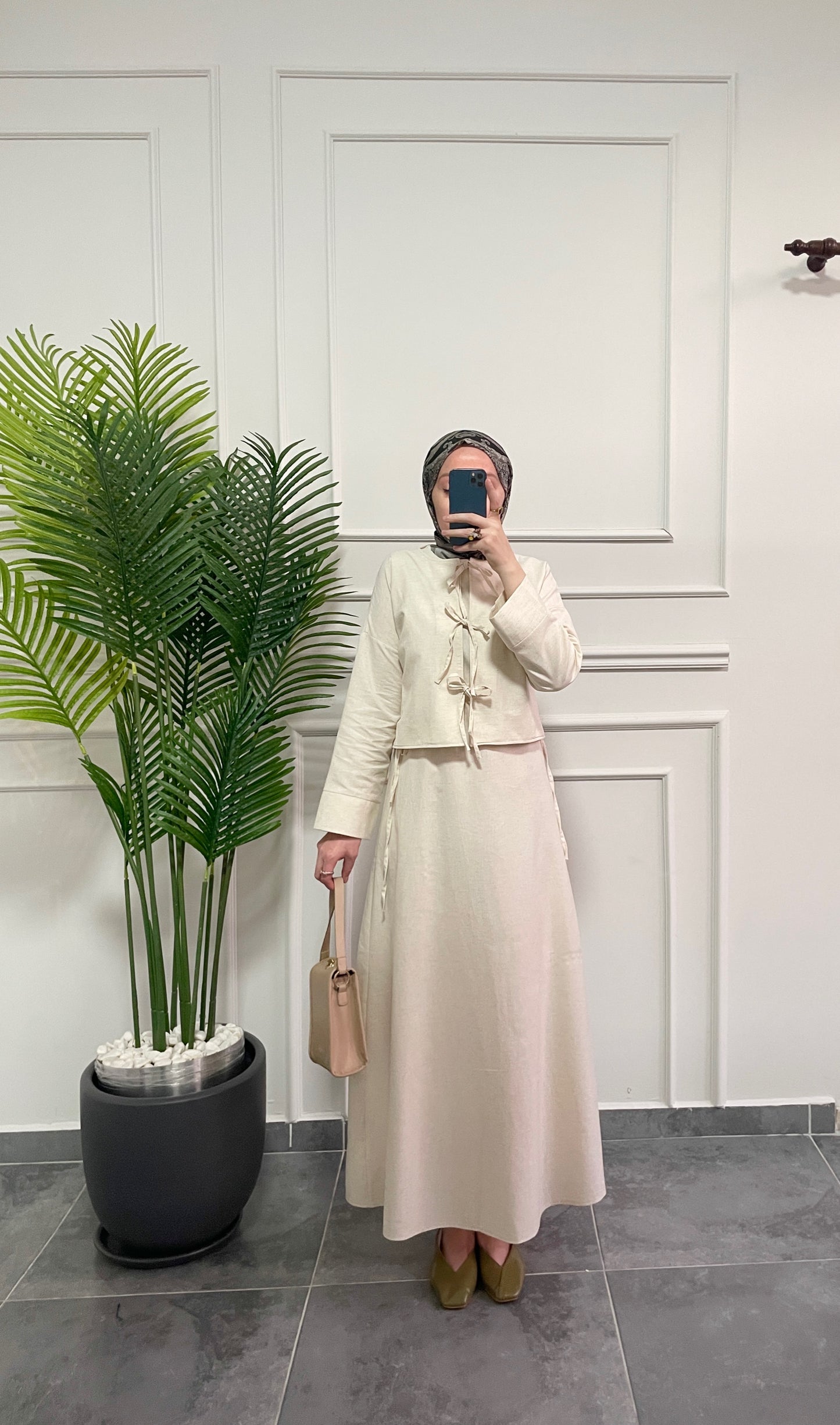 Ham Keten Jile&Kimono Takım-Naturel