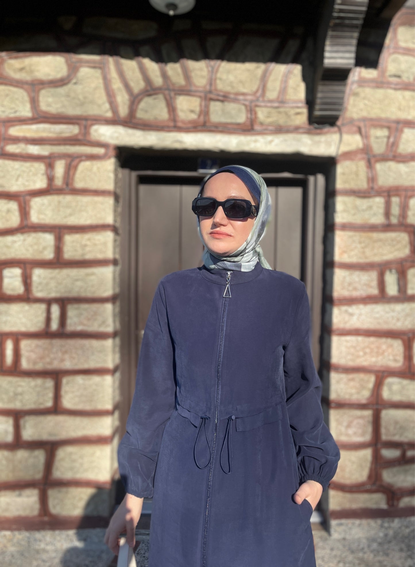 Fermuarlı Kap&Pantolonlu Koton Takım Lacivert