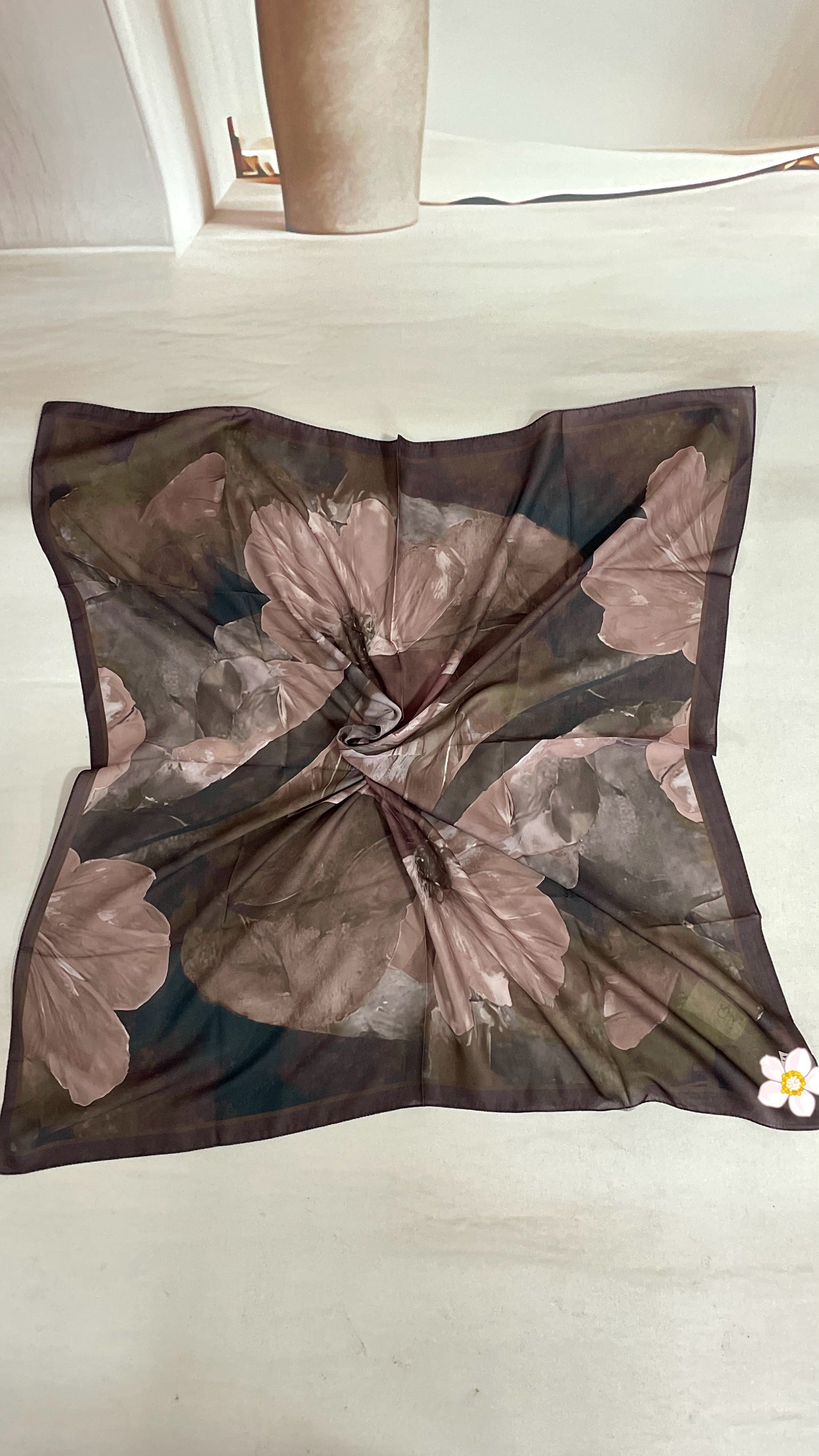 Lotus Pamuk Soft Eşarp Kahve