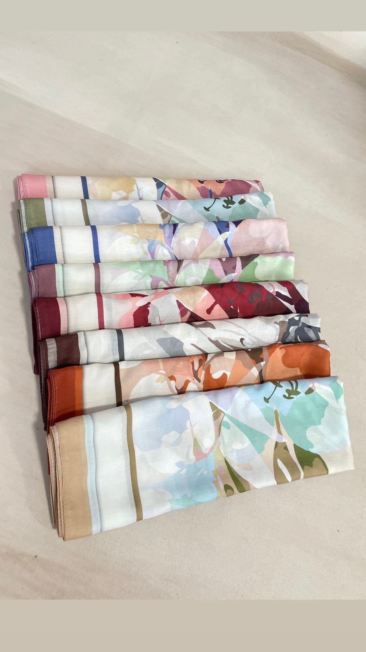 Ebruli Desen Pamuk Soft Şal Lavanta