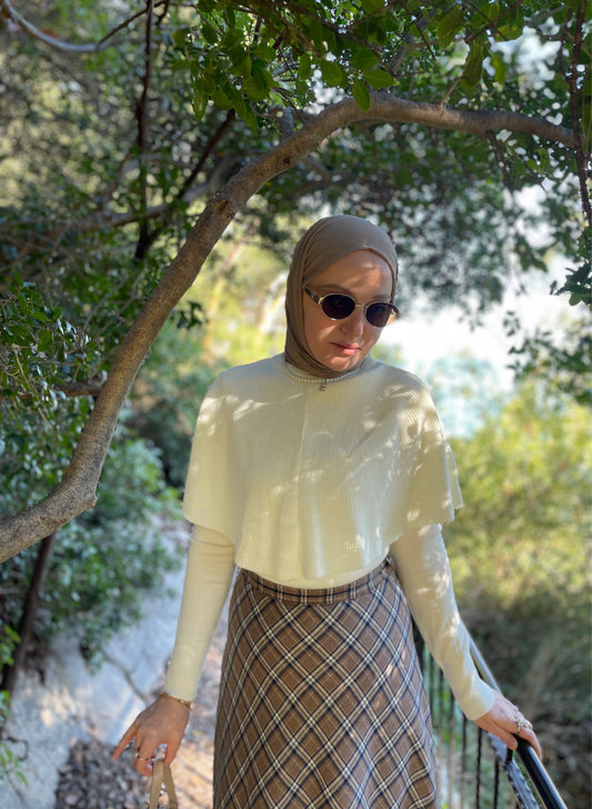 Pelerin Tasarım Kazak Ekru