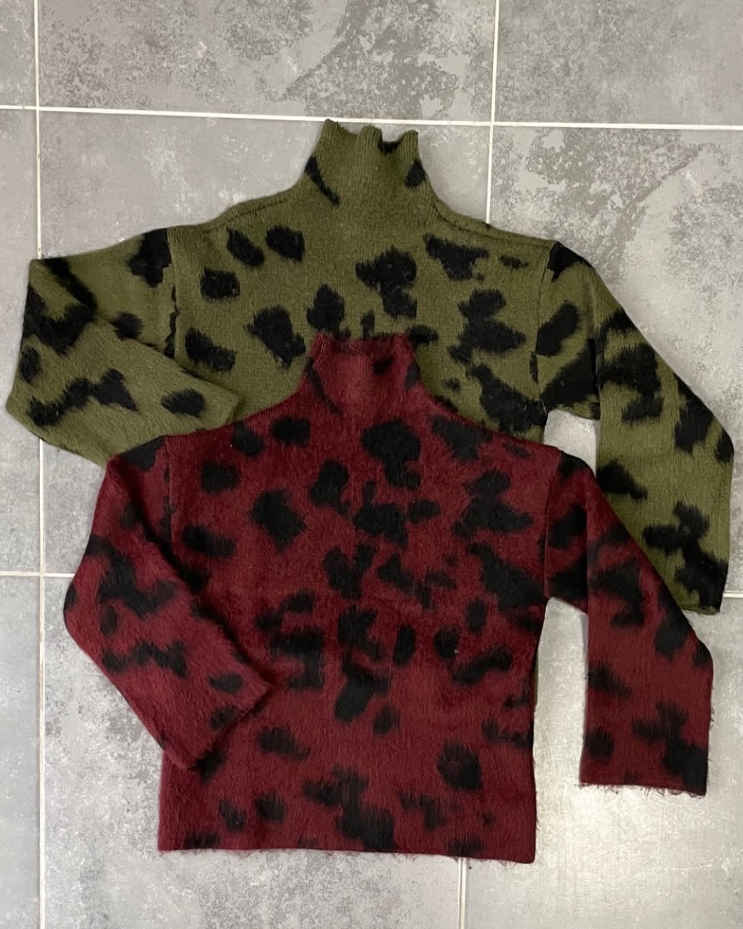 Leopar Desen Peluş Kazak Haki