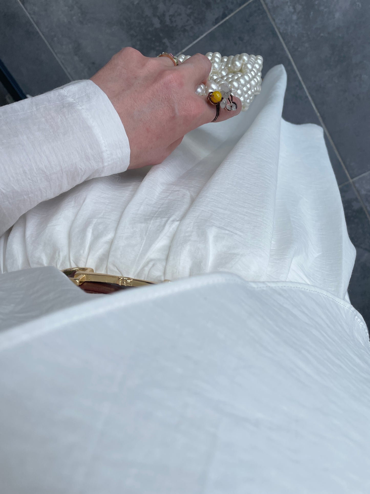 Maria Drapeli Etekli Takım Beyaz