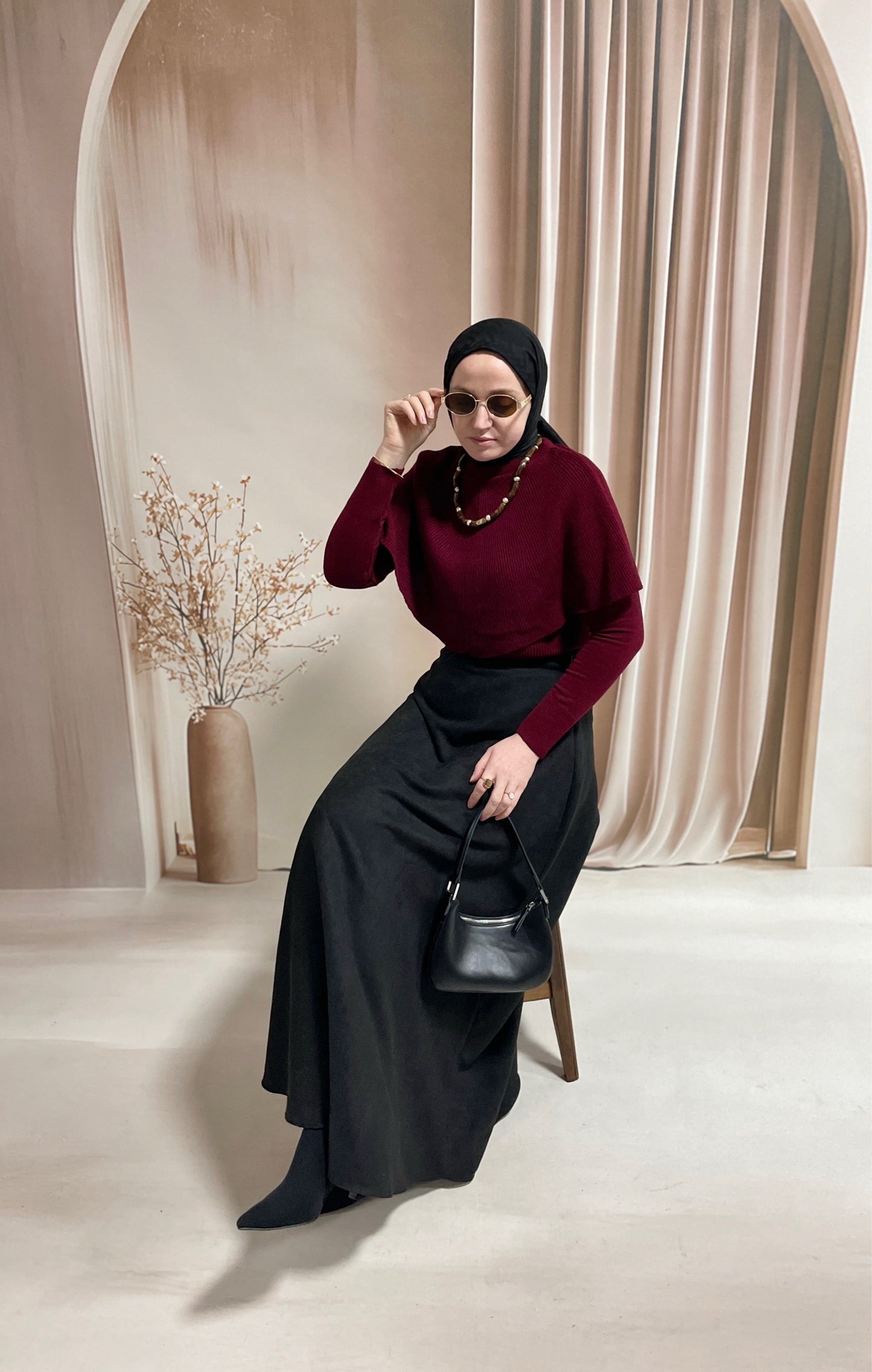 Premium Süet Çan Etek Siyah