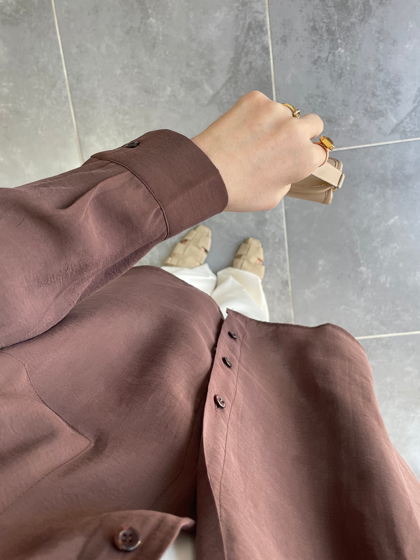 Basic Tencel Gömlek-Kahve