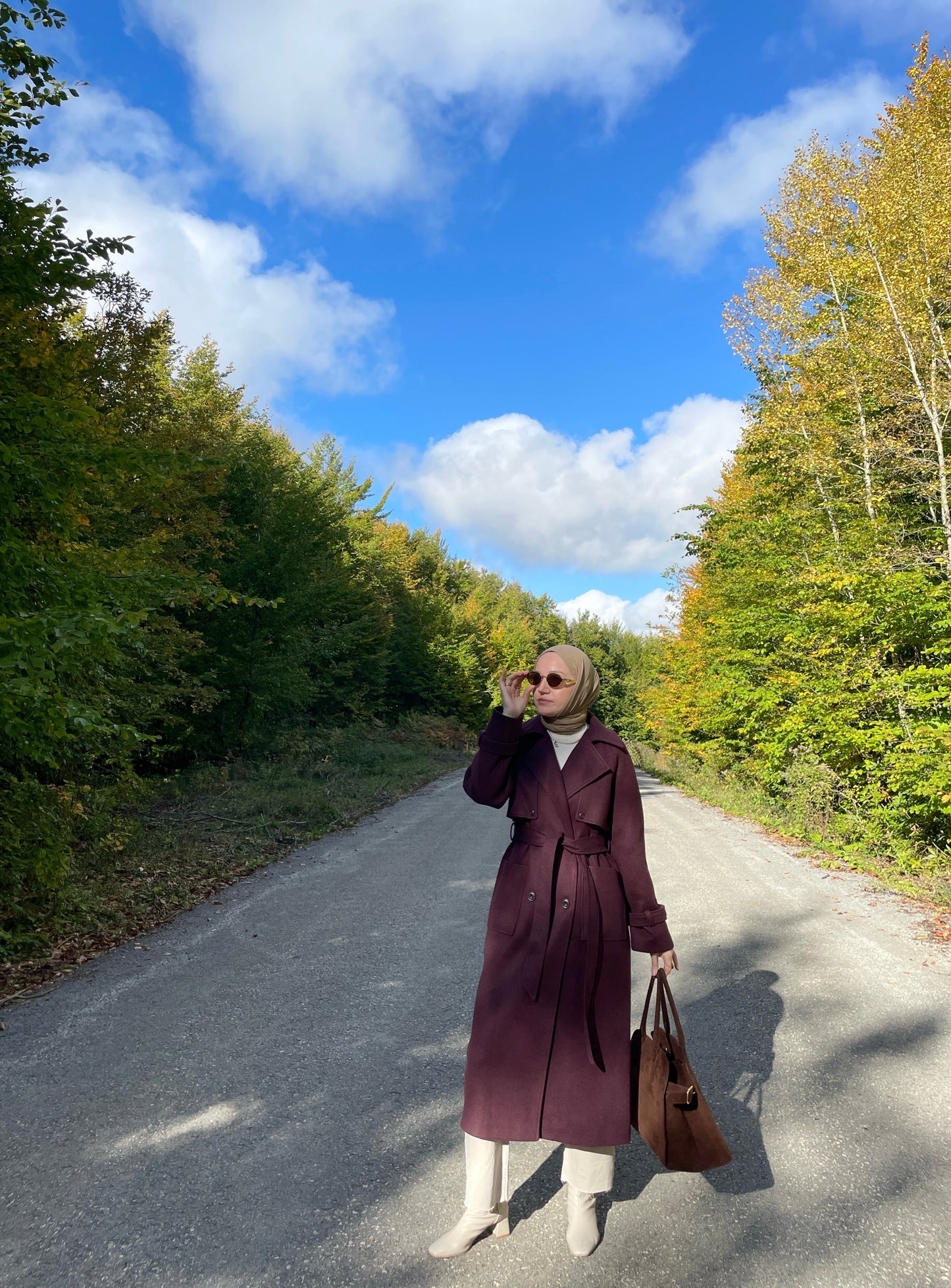 Trençkot Tasarım Premium Kaşe Kaban Bordo