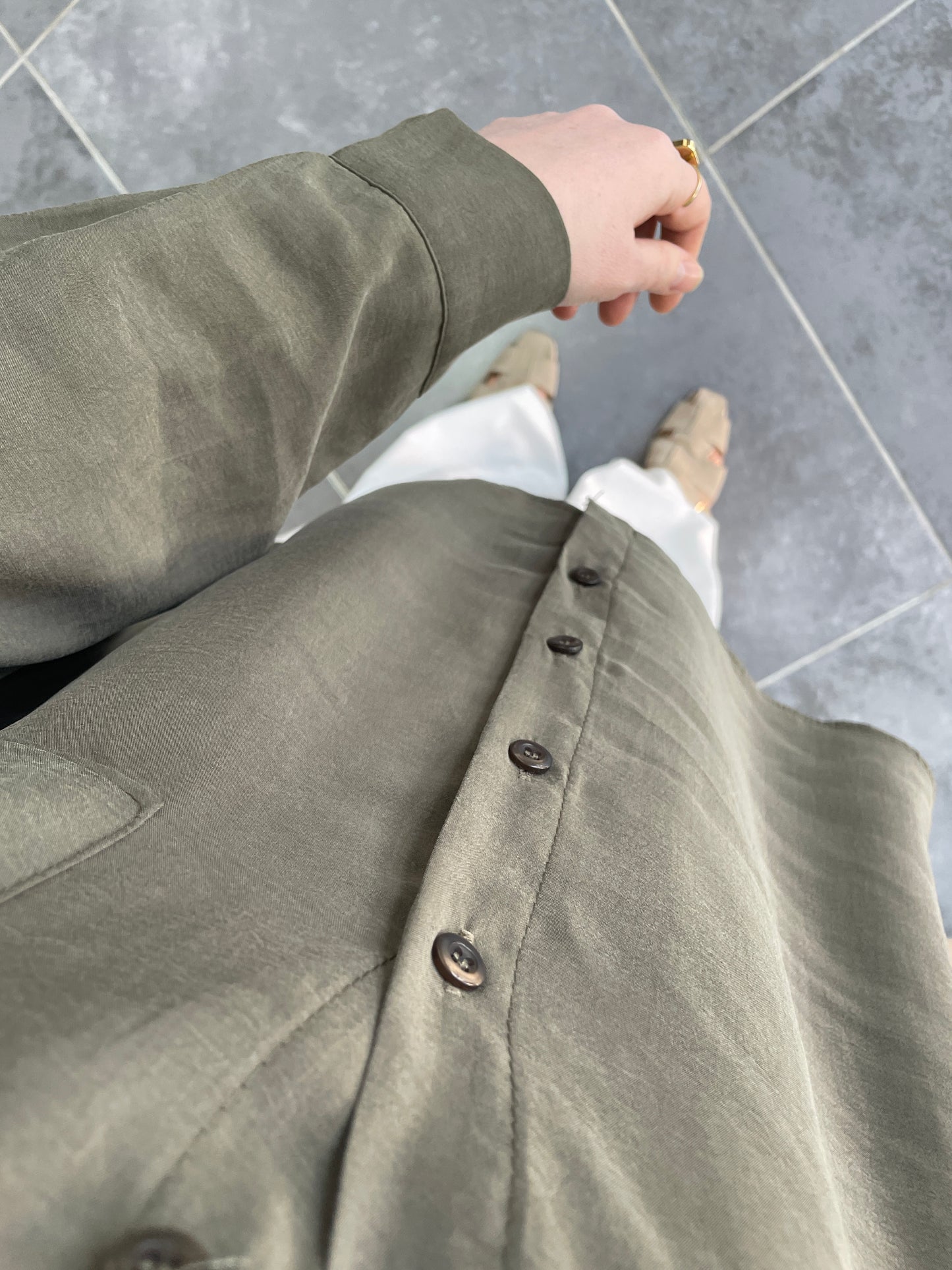 Basic Tencel Gömlek-Haki