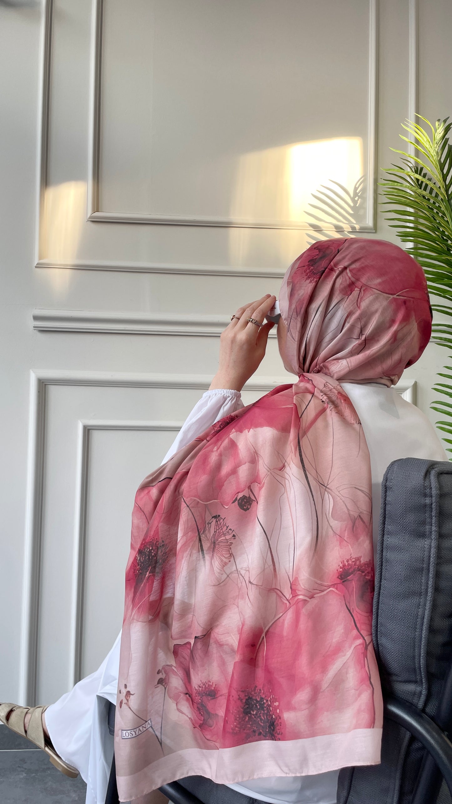 Pamuk Soft Hibiscus Şal Pembe