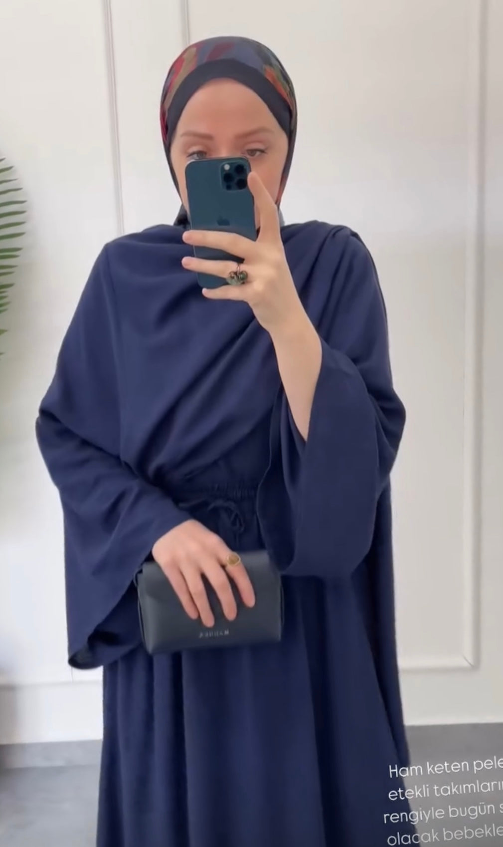 Pelerin Tasarım Ham Keten Etekli Takım-Lacivert