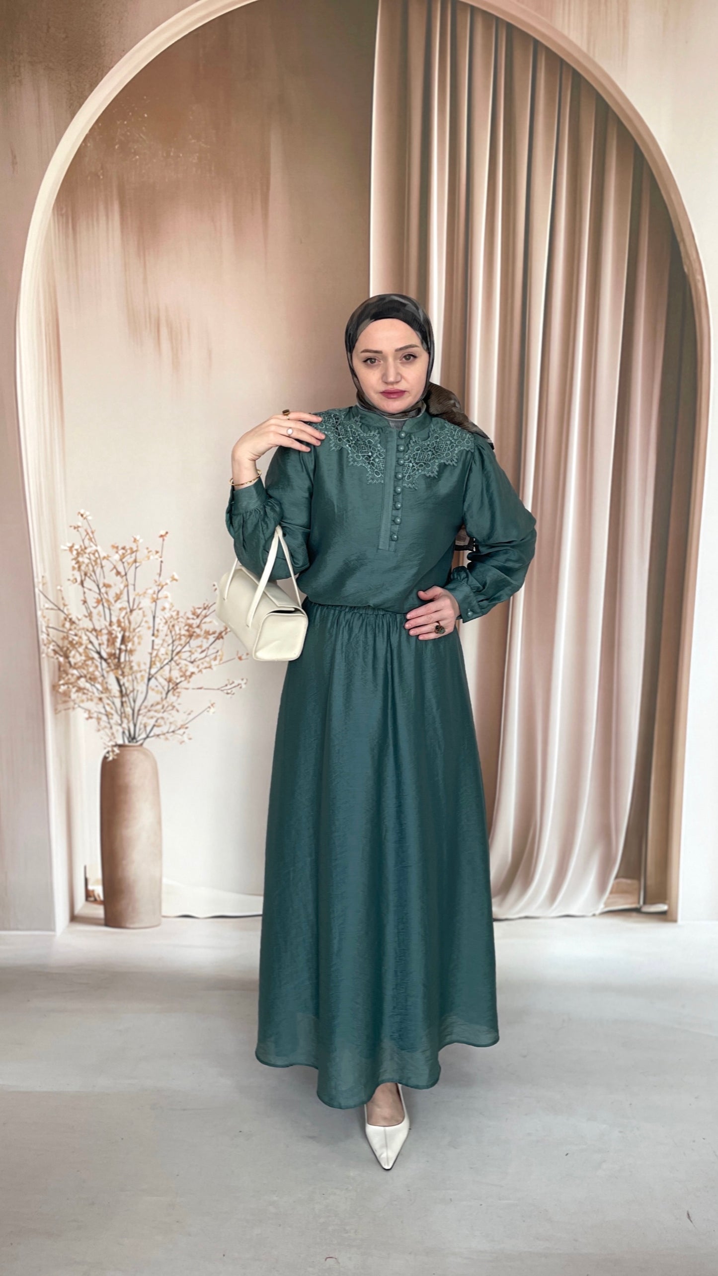 Dantel Tasarım Nostaljik Takım Aqua