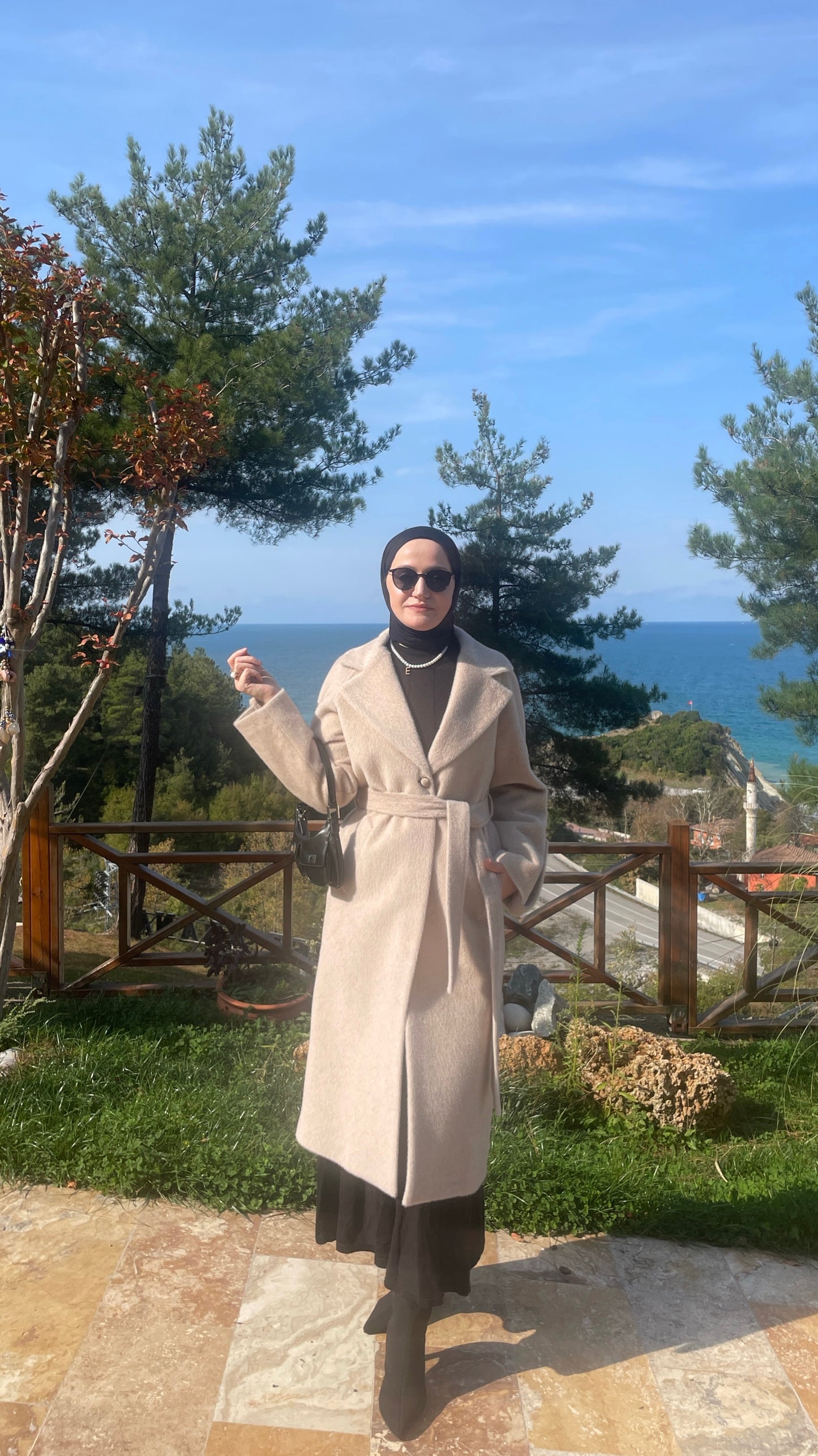 Nirvana Tay Tüyü Kaşe Kaban Bej