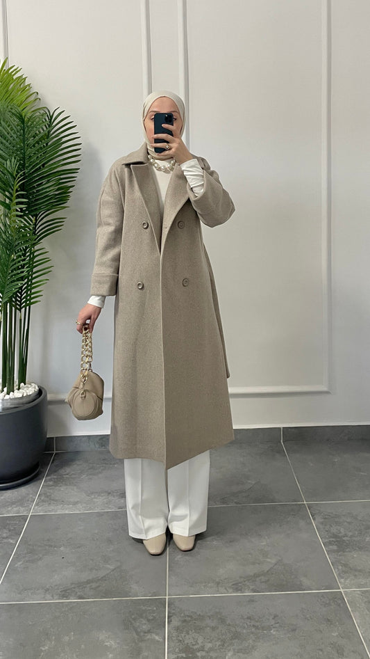 Kimono Tasarım Kaşe Kaban Taş