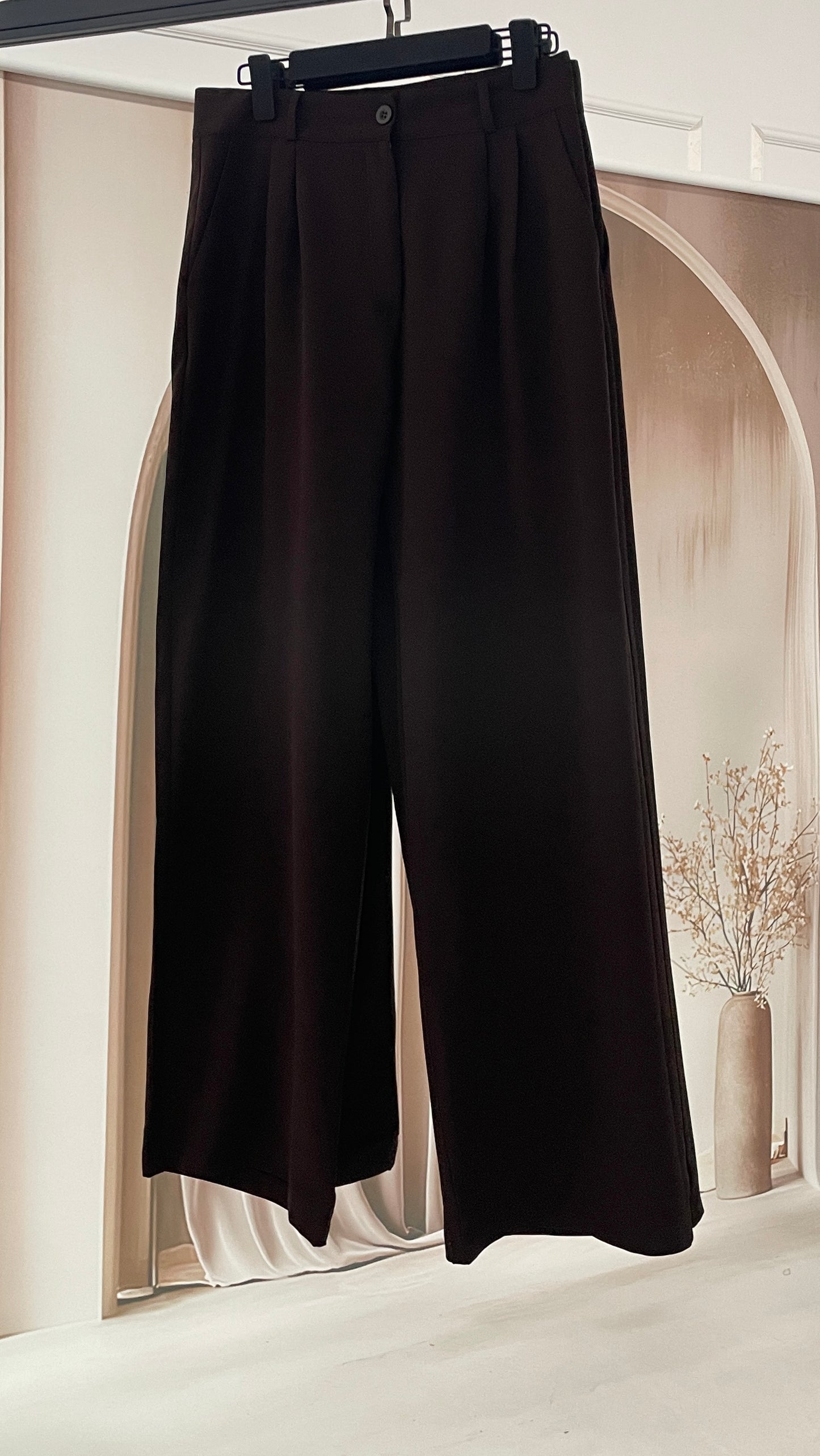 Dökümlü Krep Palazzo Acı Kahve