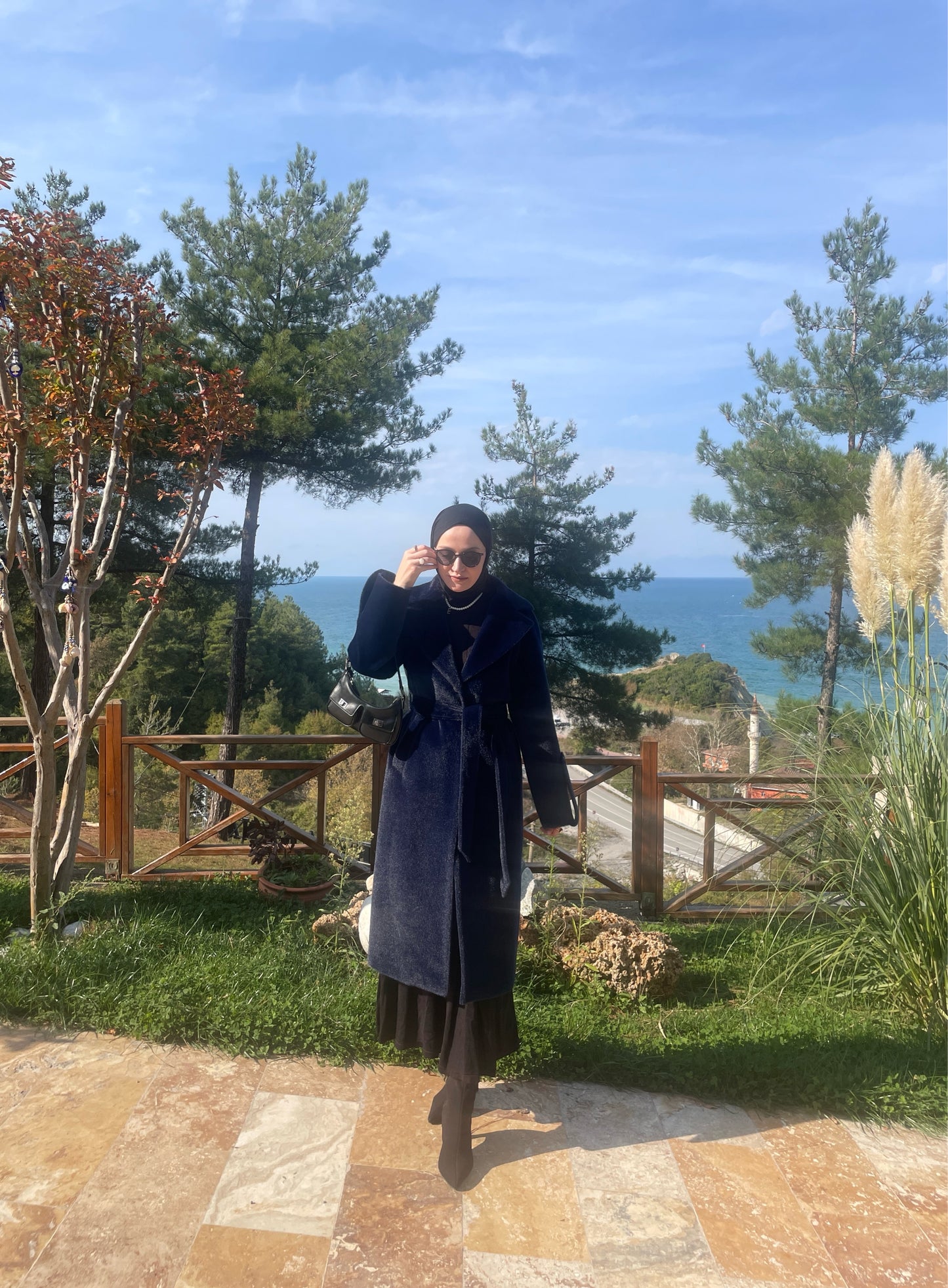 Nirvana Tay Tüyü Kaşe Kaban Lacivert