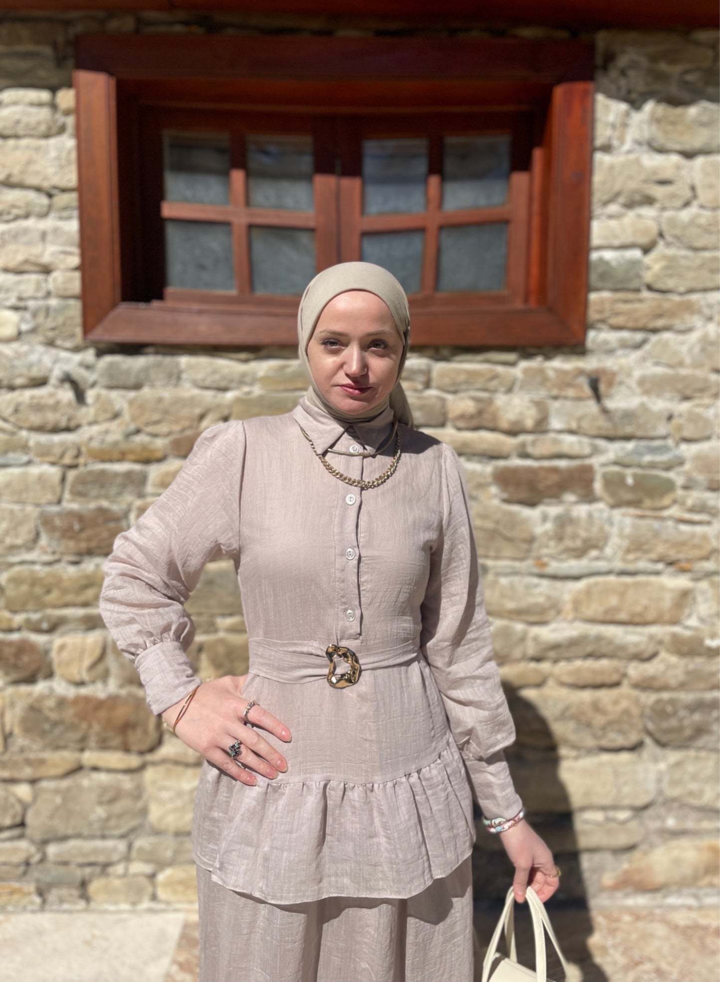 LAVİNYA Kat Kat Elbise Taş