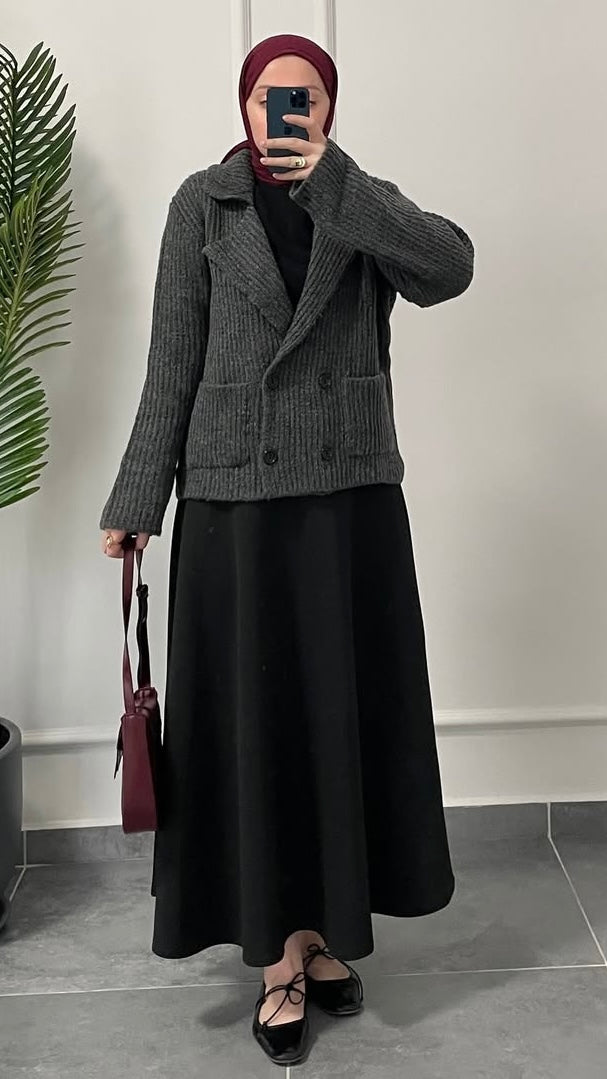 Ceket Tasarım Hırka Antrasit