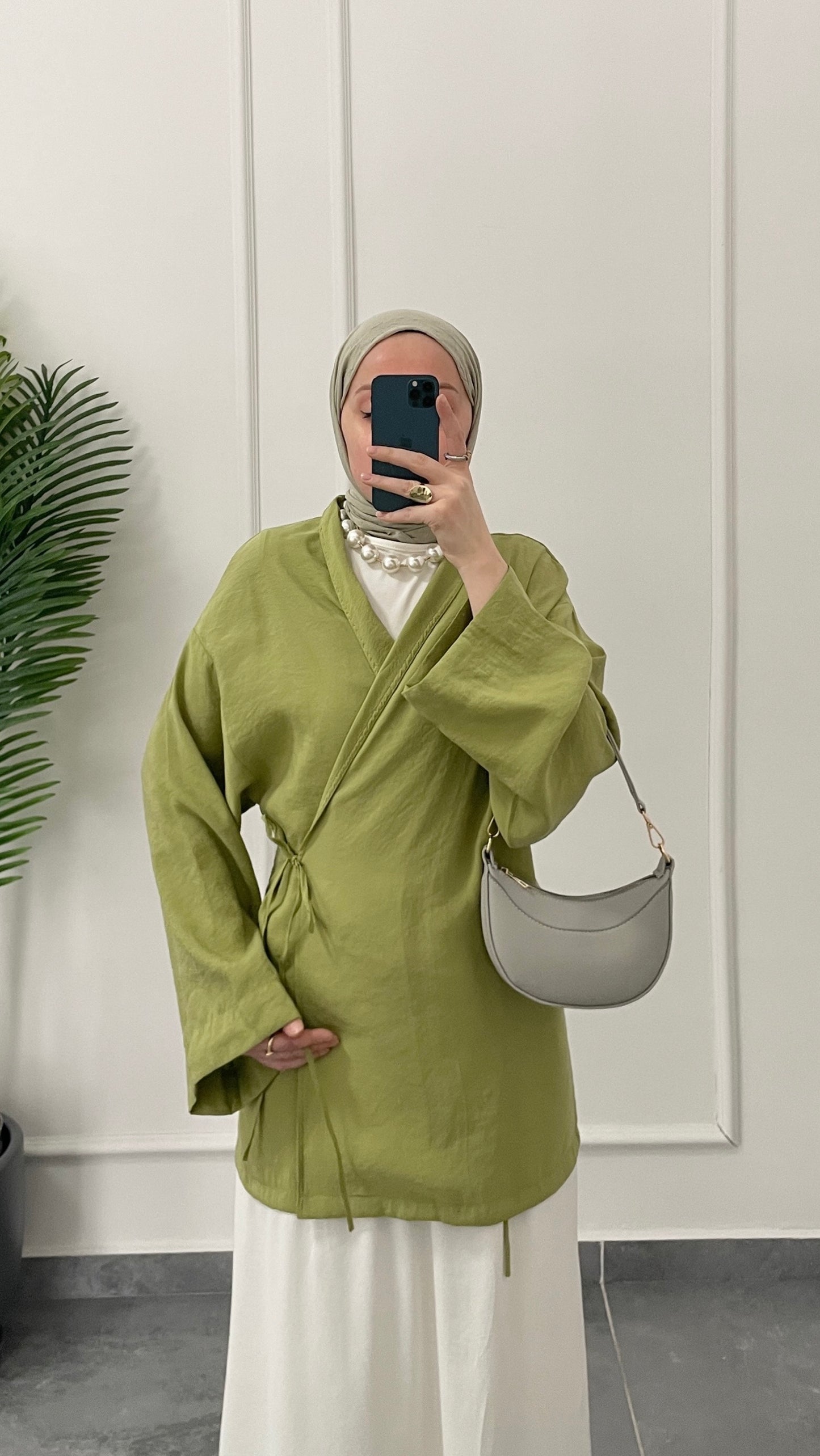 Modal Kimono Yağ Yeşili