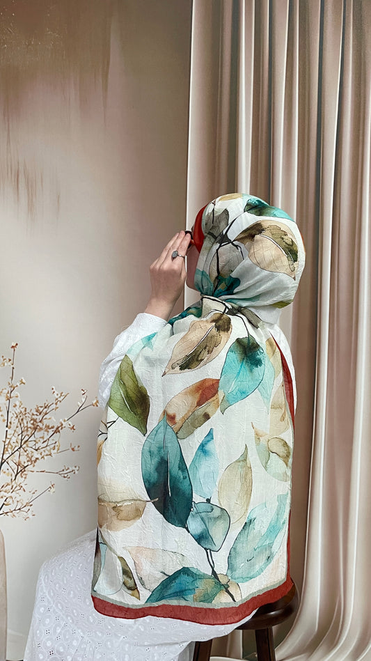 Yaprak Desen Bambu Soft Kraş Kiremit