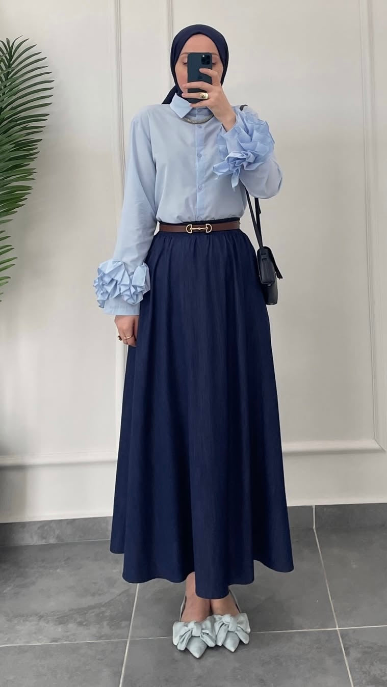 Tencel Denim Kloş Etek