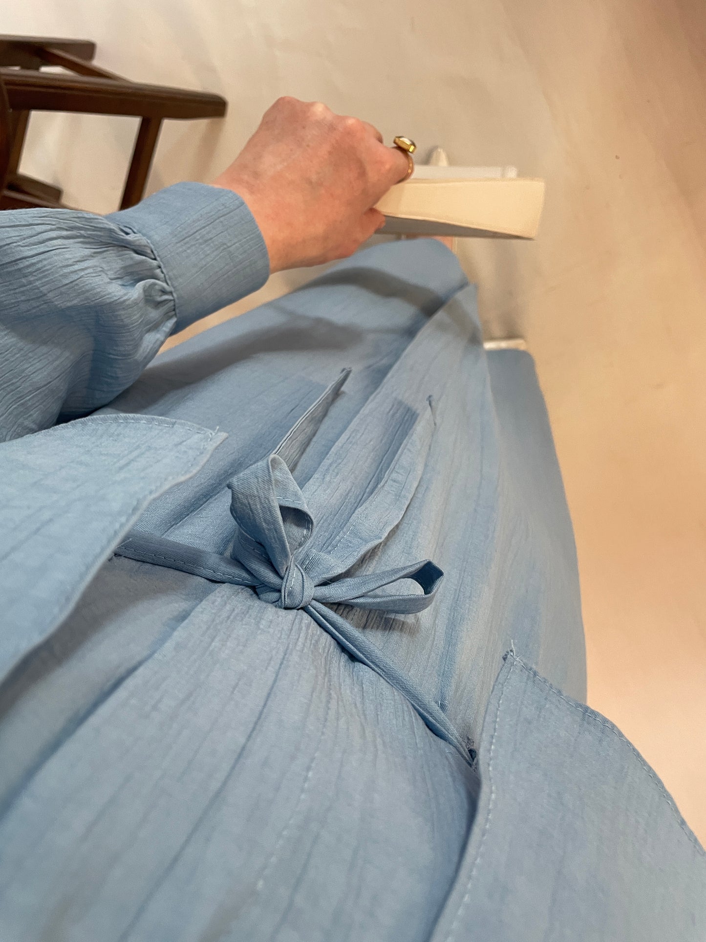 Çilek Kumaş Tunik Elbise Bebe Mavi