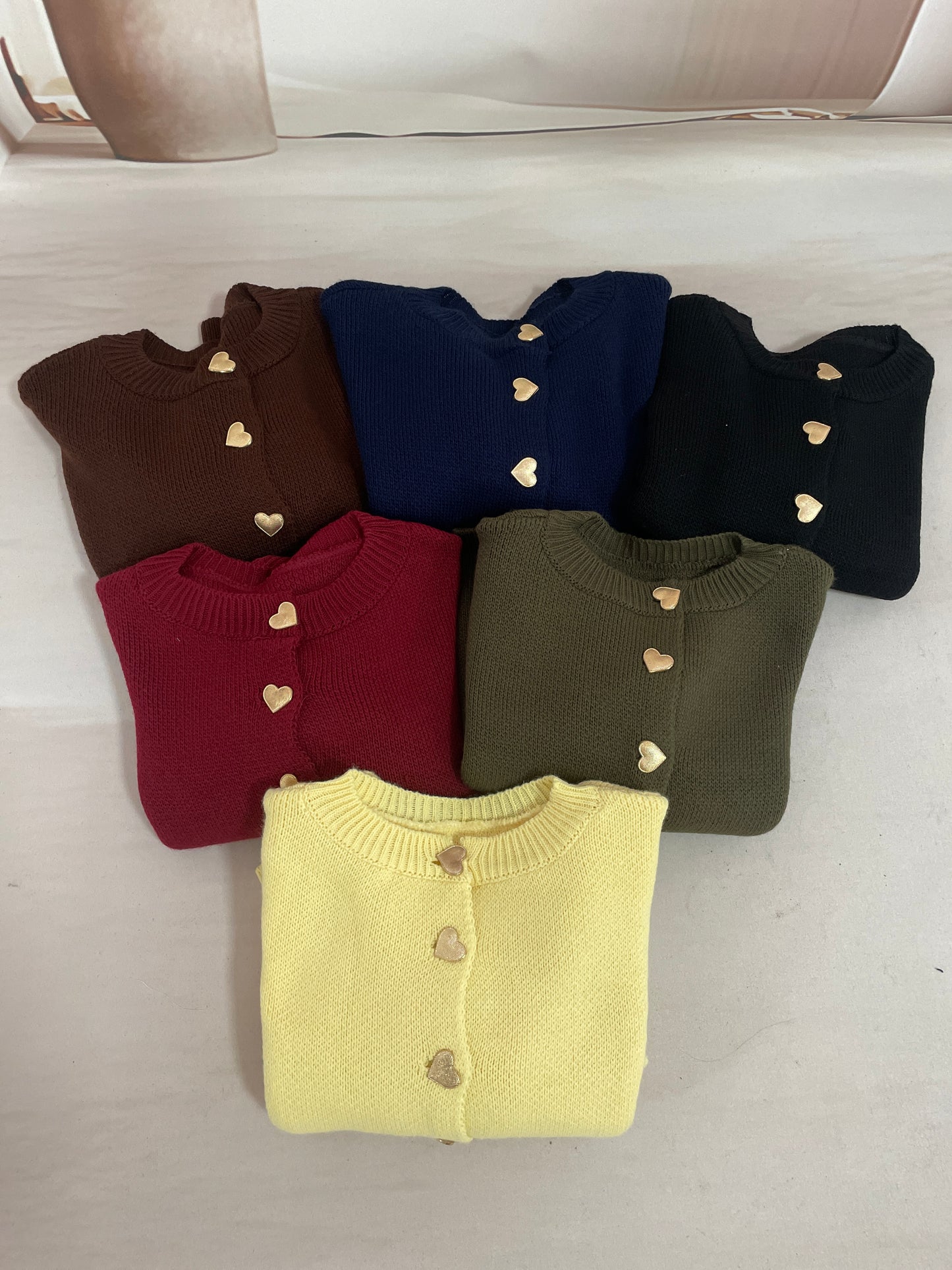 Kalp düğmeli hırka Lacivert