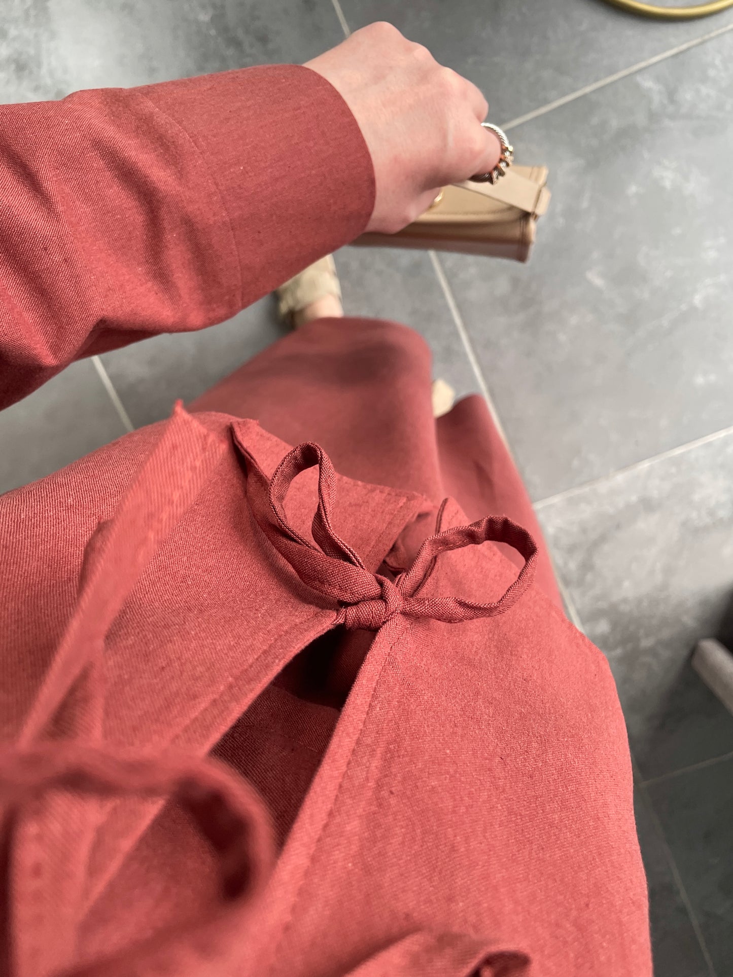 Ham Keten Jile&Kimono Takım-Kiremit