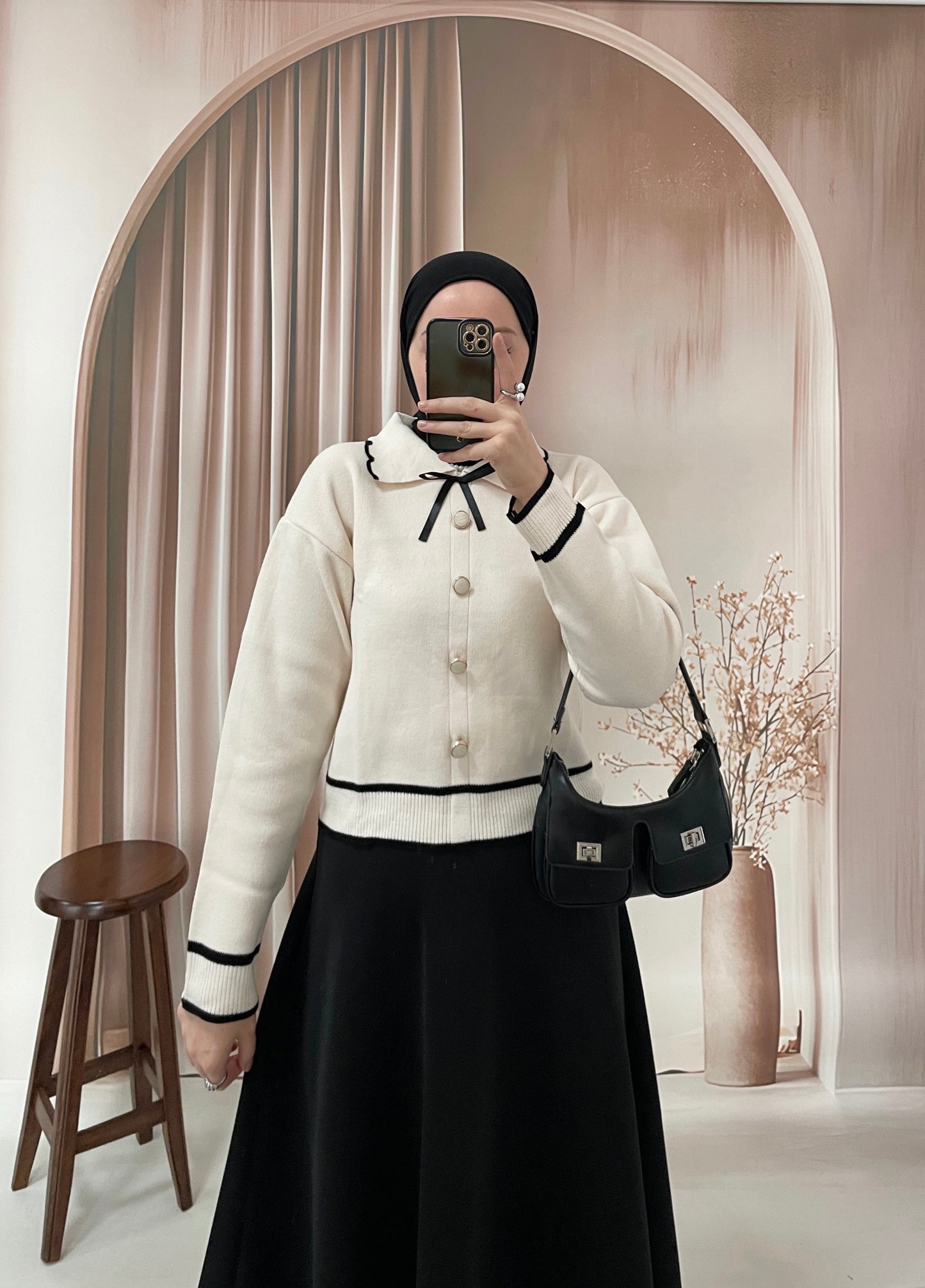 Bebe Yaka Retro Touch Kazak Ekru